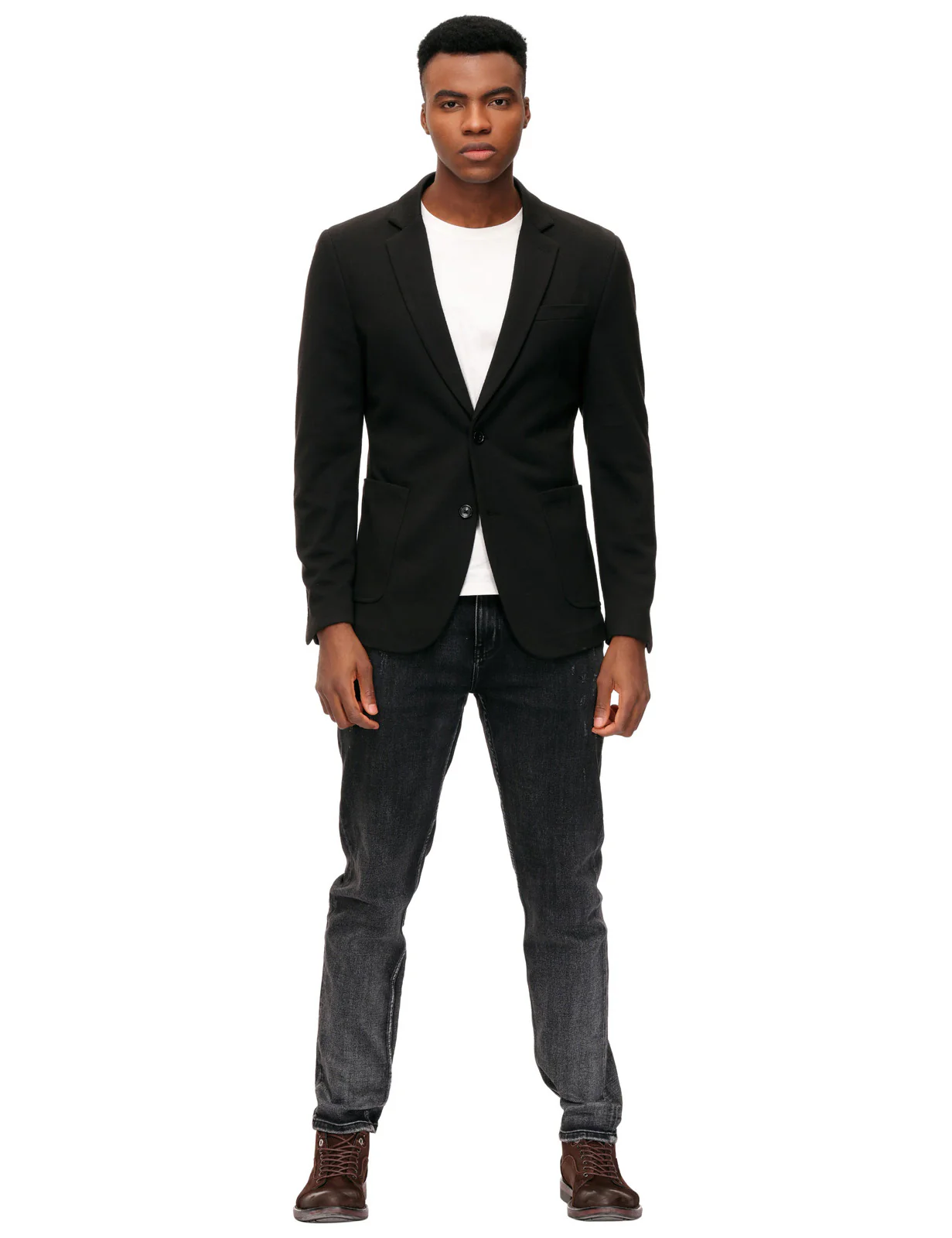Mens Casual Knit Blazer Two Button Unlined Stretch Sport Coat Suit Jacket - Image 12