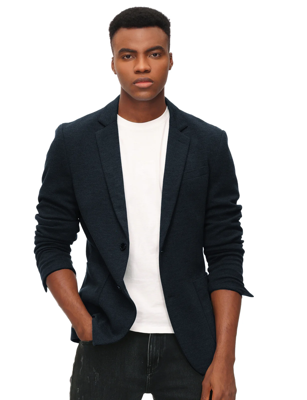 Mens Casual Knit Blazer Two Button Unlined Stretch Sport Coat Suit Jacket - Image 22