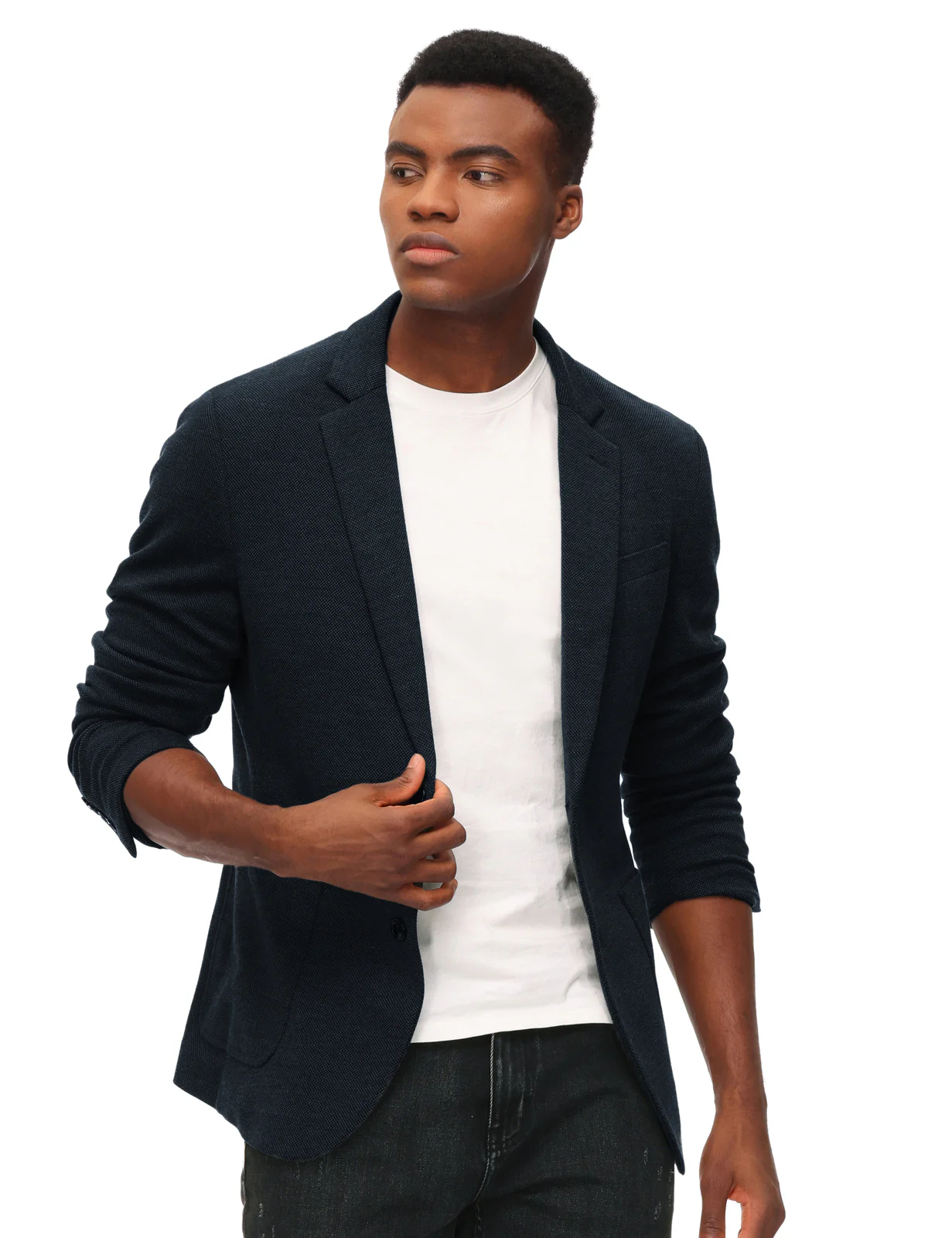 Mens Casual Knit Blazer Two Button Unlined Stretch Sport Coat Suit Jacket - Image 23