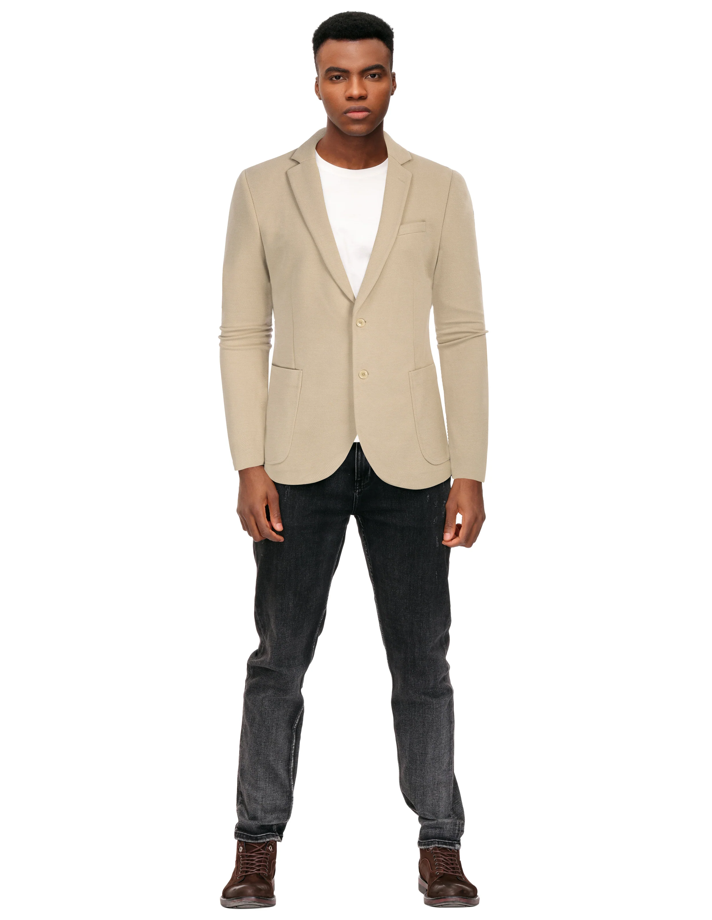 Mens Casual Knit Blazer Two Button Unlined Stretch Sport Coat Suit Jacket - Image 28