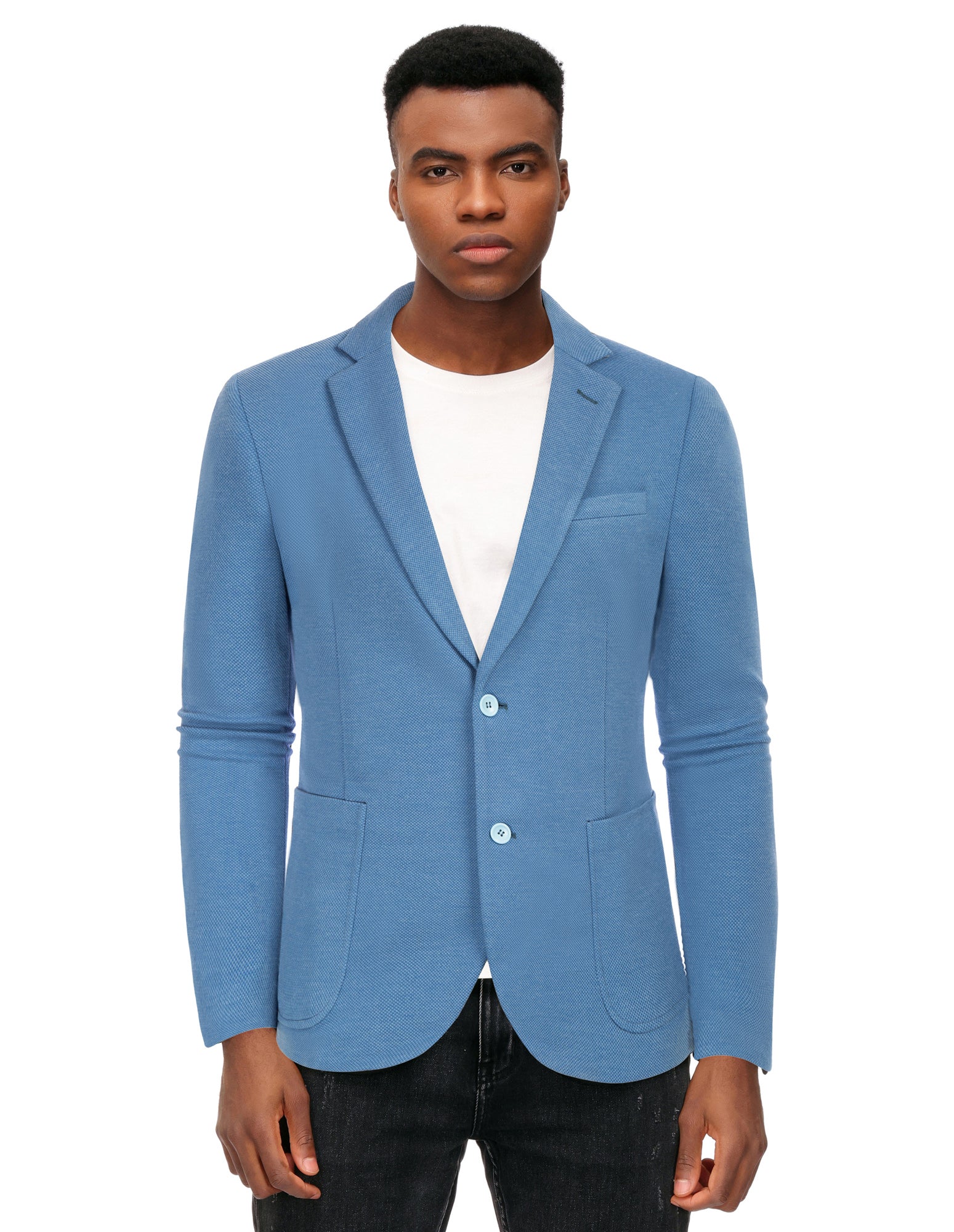 Mens Casual Knit Blazer Two Button Unlined Stretch Sport Coat Suit Jacket - Image 32