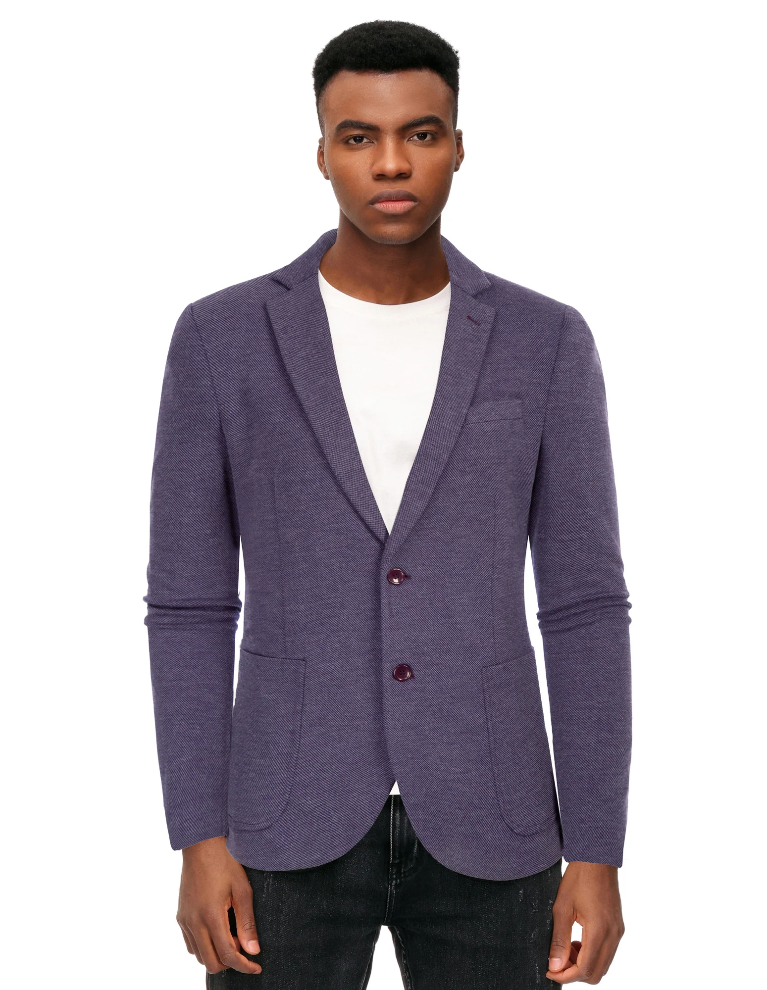 Mens Casual Knit Blazer Two Button Unlined Stretch Sport Coat Suit Jacket - Image 37
