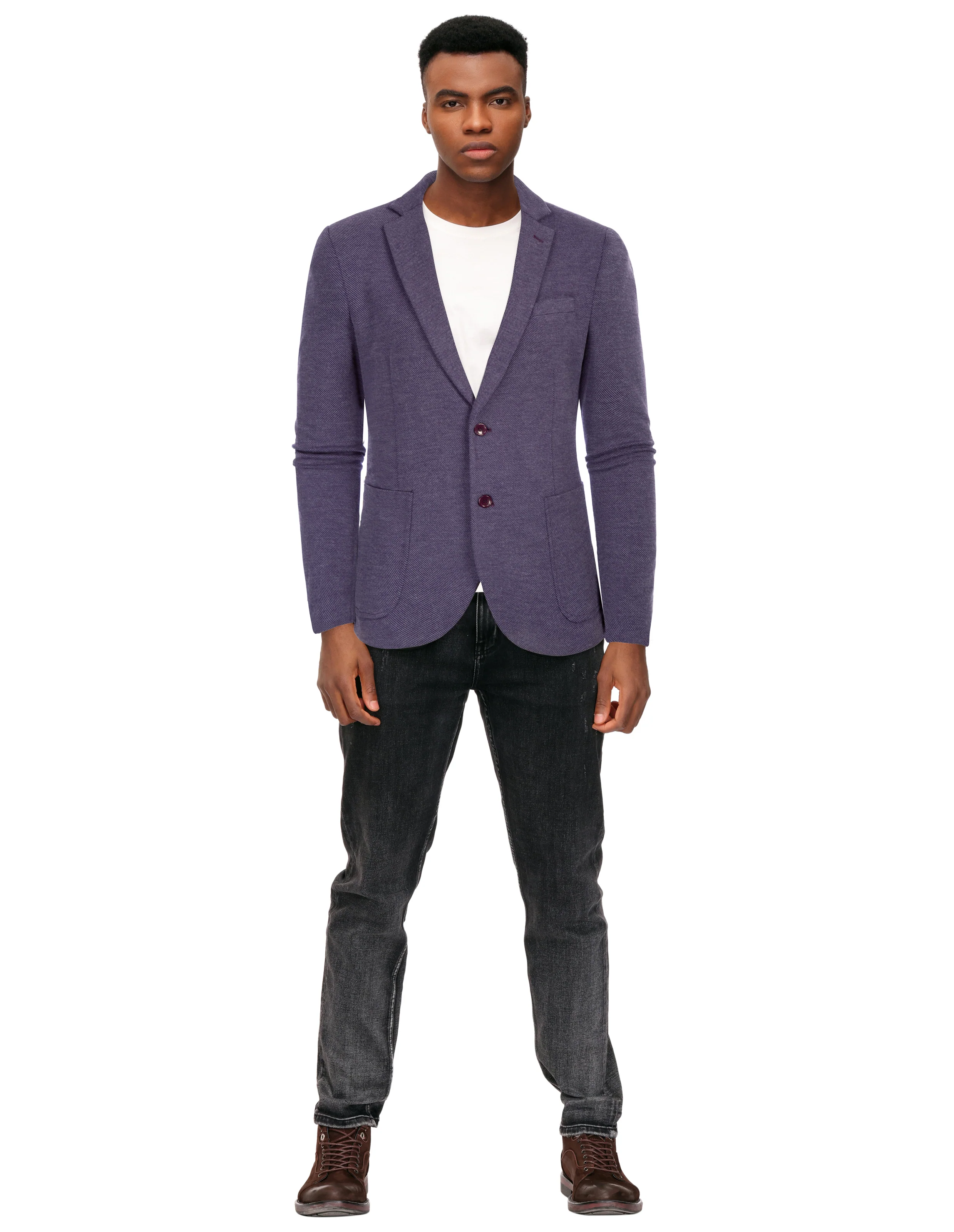 Mens Casual Knit Blazer Two Button Unlined Stretch Sport Coat Suit Jacket - Image 38