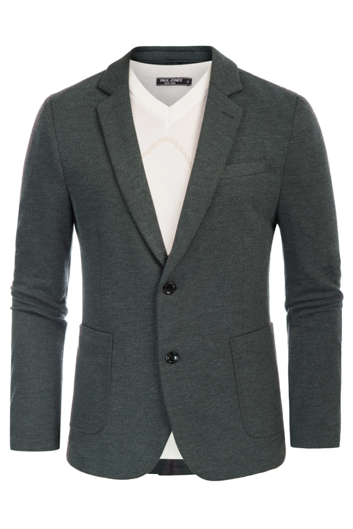 Mens Casual Knit Blazer Two Button Unlined Stretch Sport Coat Suit Jacket - Image 4