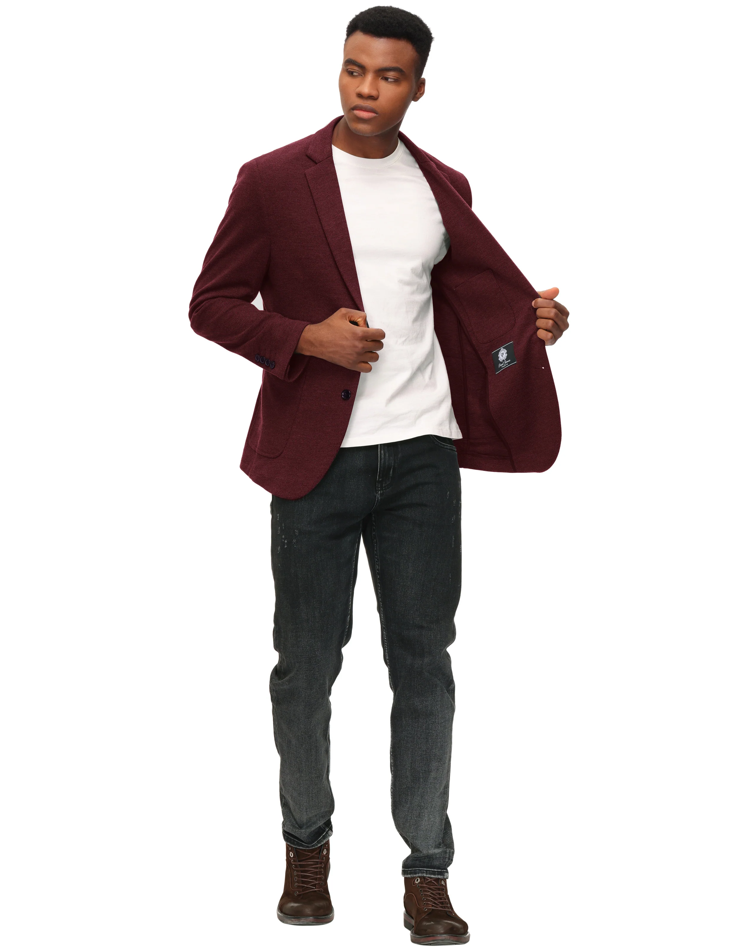 Mens Casual Knit Blazer Two Button Unlined Stretch Sport Coat Suit Jacket - Image 44