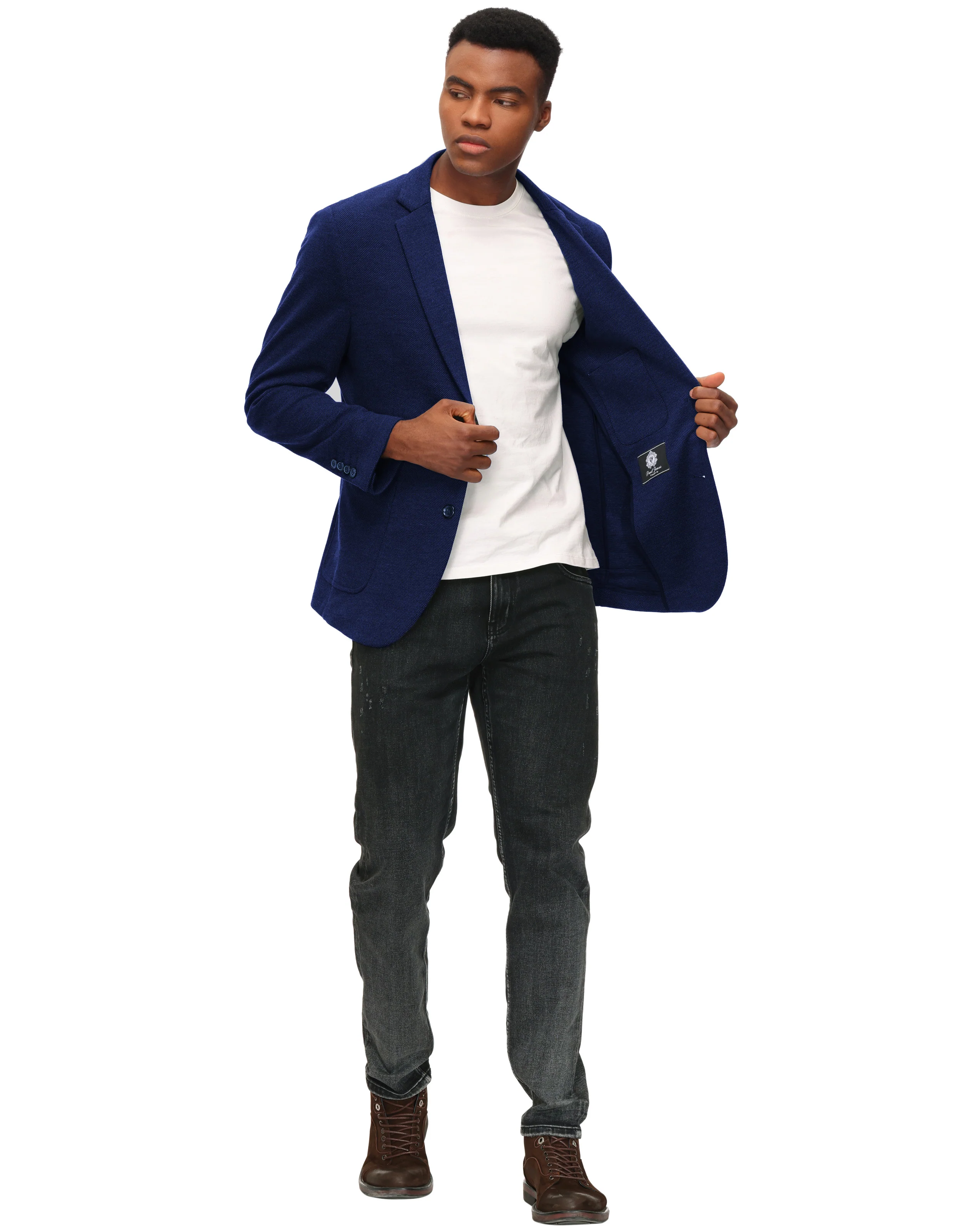 Mens Casual Knit Blazer Two Button Unlined Stretch Sport Coat Suit Jacket - Image 54
