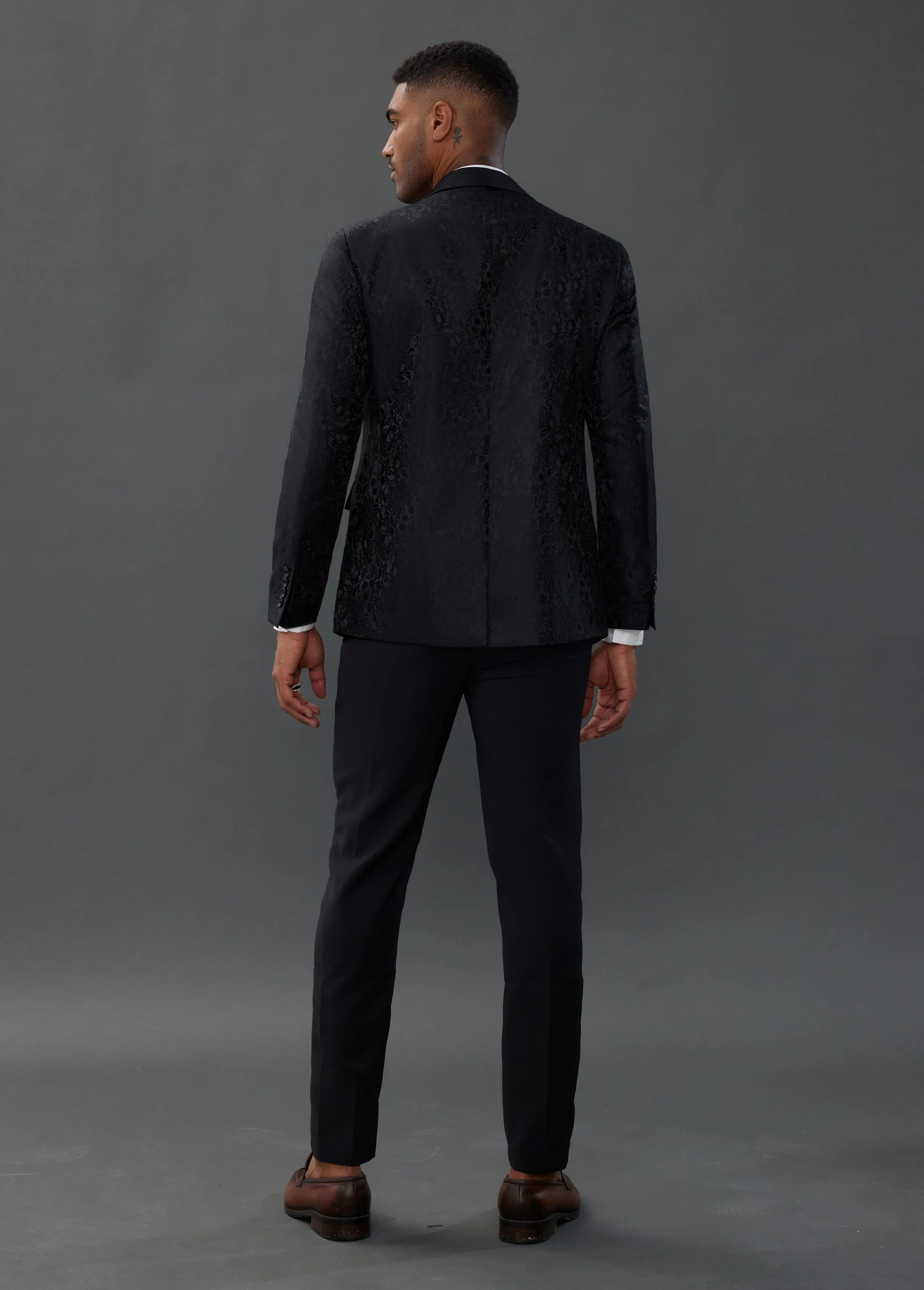 Men's Blazer Slim Fit Dress Floral Pattern Sport Jacket One Button Blazer - Image 12