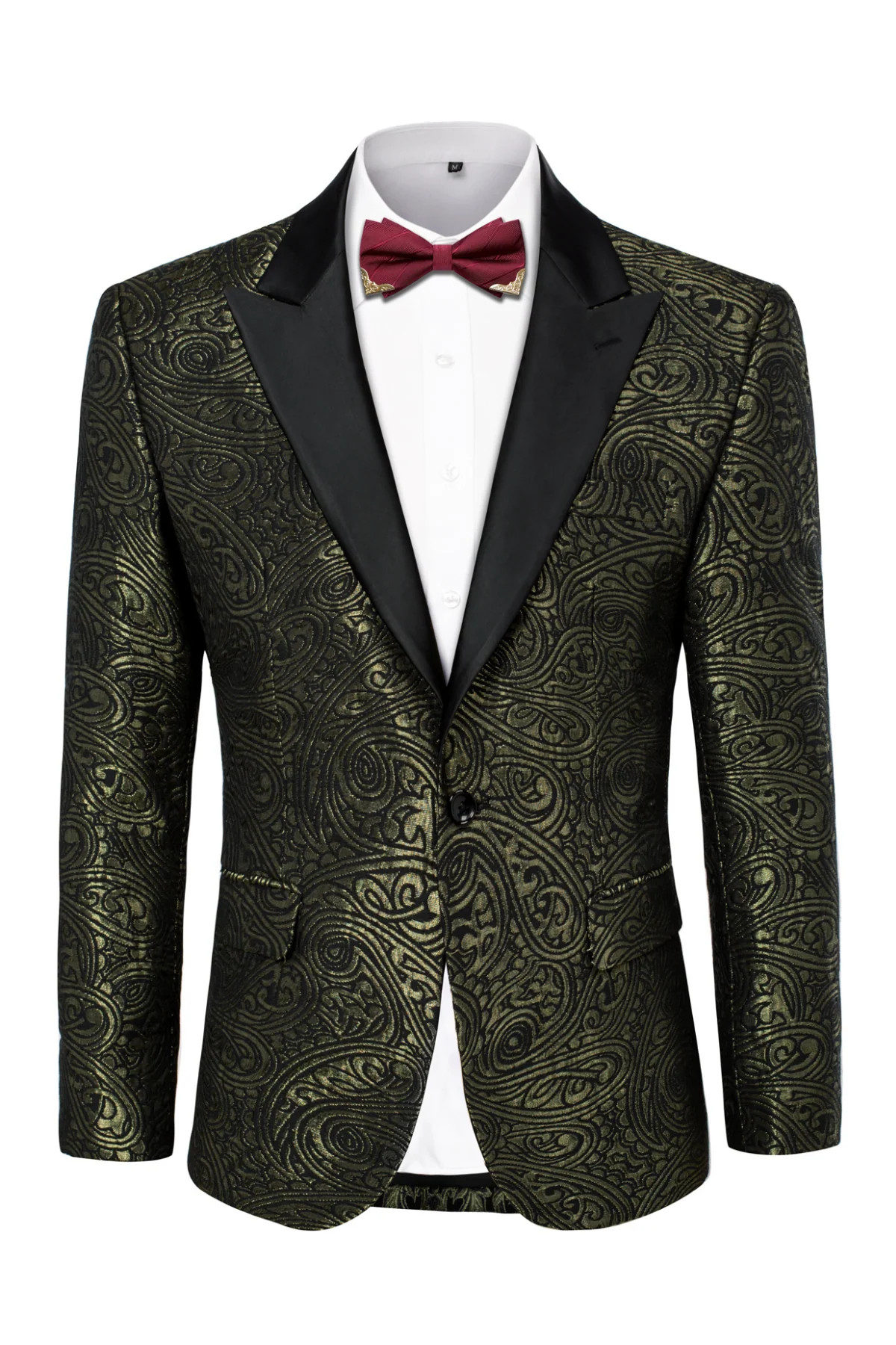 Men's Blazer Slim Fit Dress Floral Pattern Sport Jacket One Button Blazer - Image 13