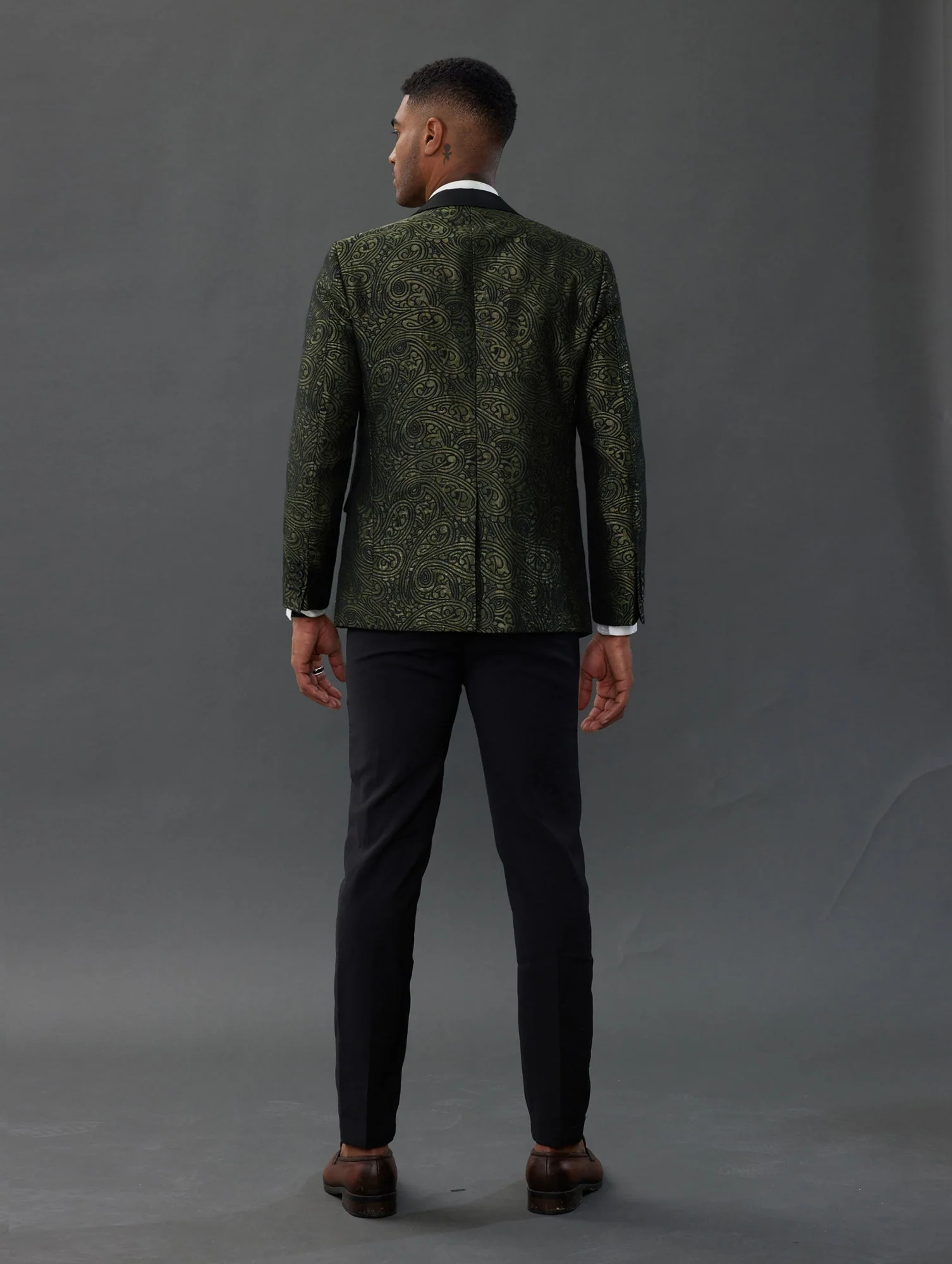 Men's Blazer Slim Fit Dress Floral Pattern Sport Jacket One Button Blazer - Image 18