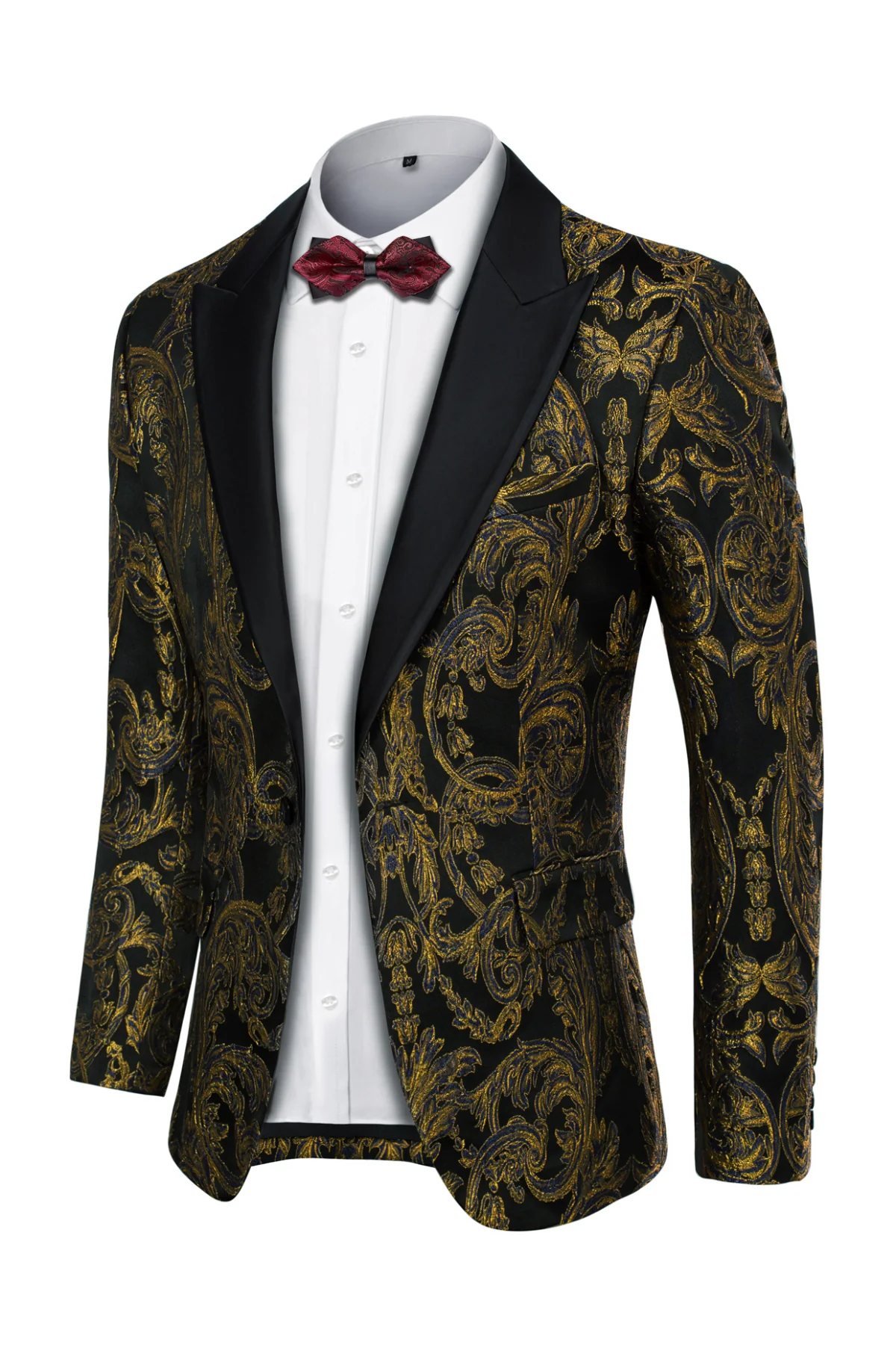 Men's Blazer Slim Fit Dress Floral Pattern Sport Jacket One Button Blazer - Image 4