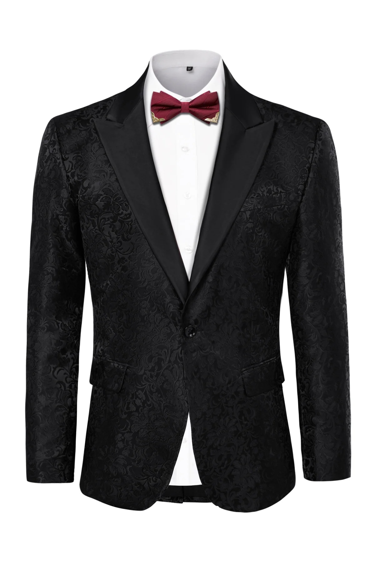 Men's Blazer Slim Fit Dress Floral Pattern Sport Jacket One Button Blazer - Image 7