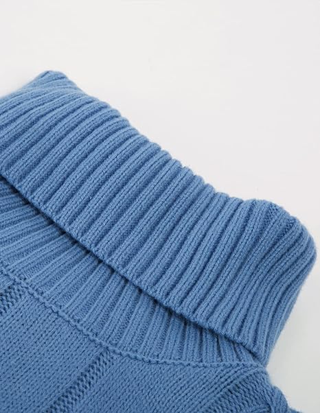 Mens Cable Knitted Turtleneck Jumper Pullover Sweater - Image 10