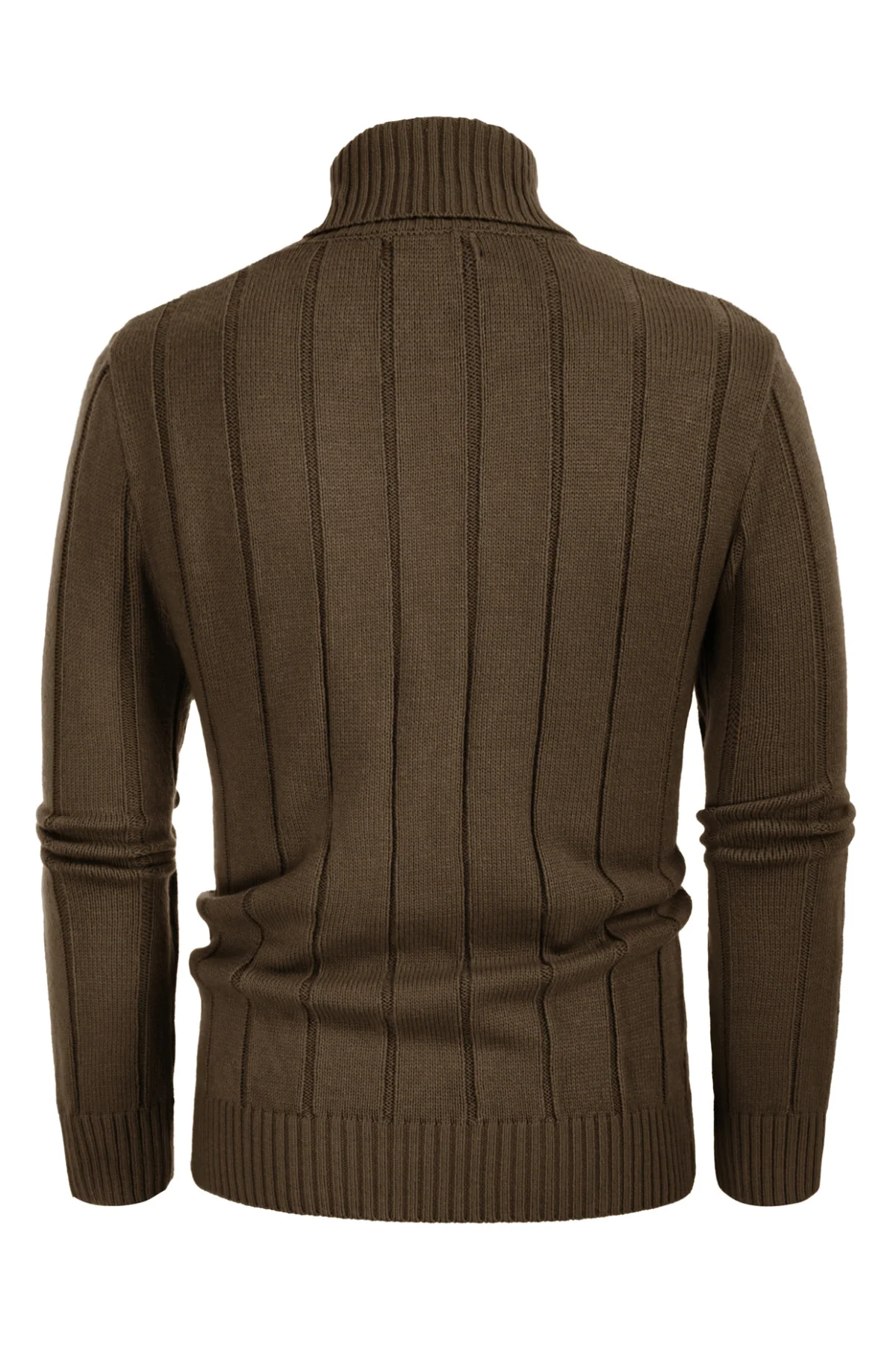 Mens Cable Knitted Turtleneck Jumper Pullover Sweater - Image 3