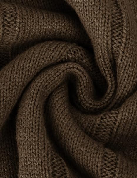 Mens Cable Knitted Turtleneck Jumper Pullover Sweater - Image 5