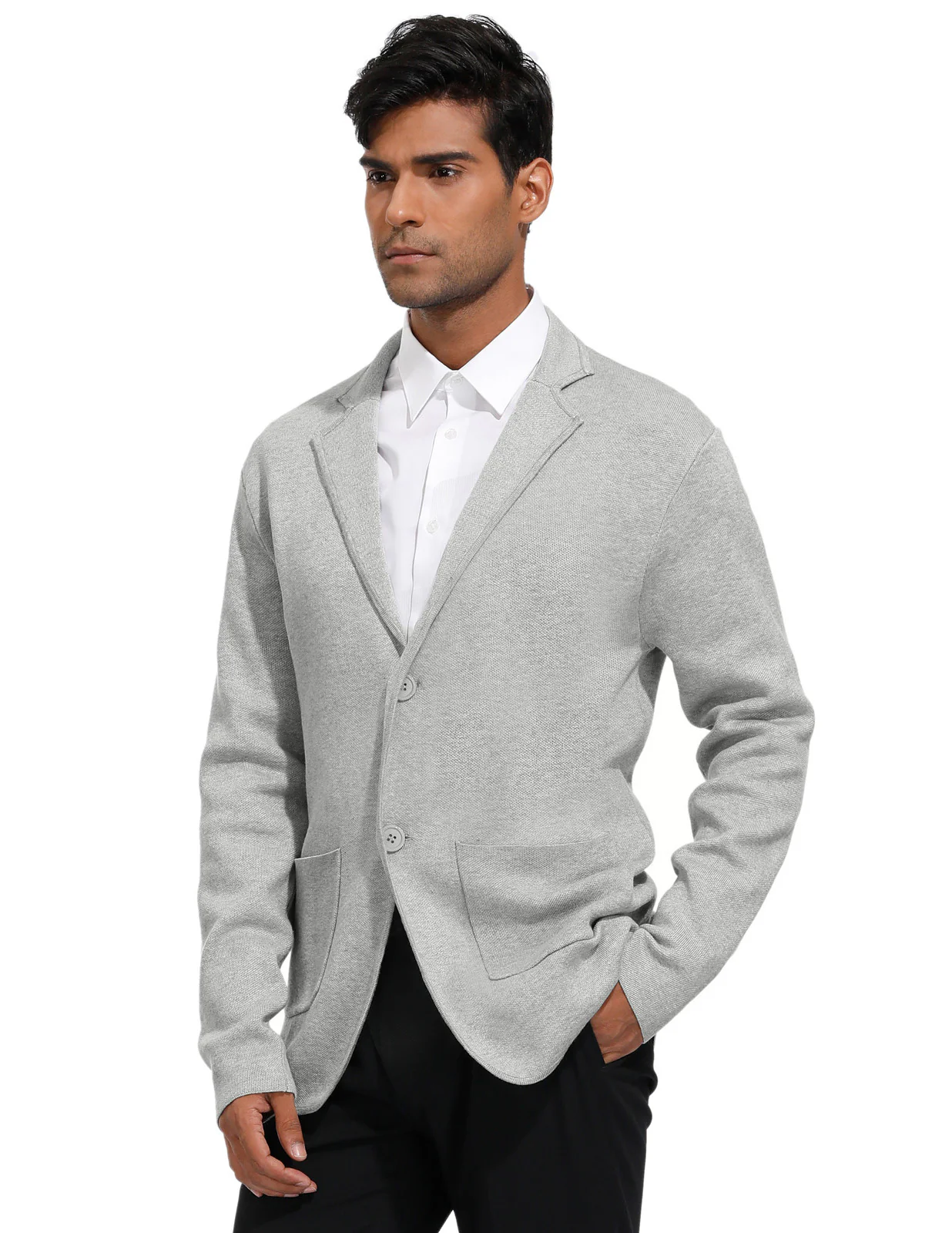 Men's Cardigan Sweater Shawl Collar Two Button Down Knit Blazer Jacket Knitwear - Image 10
