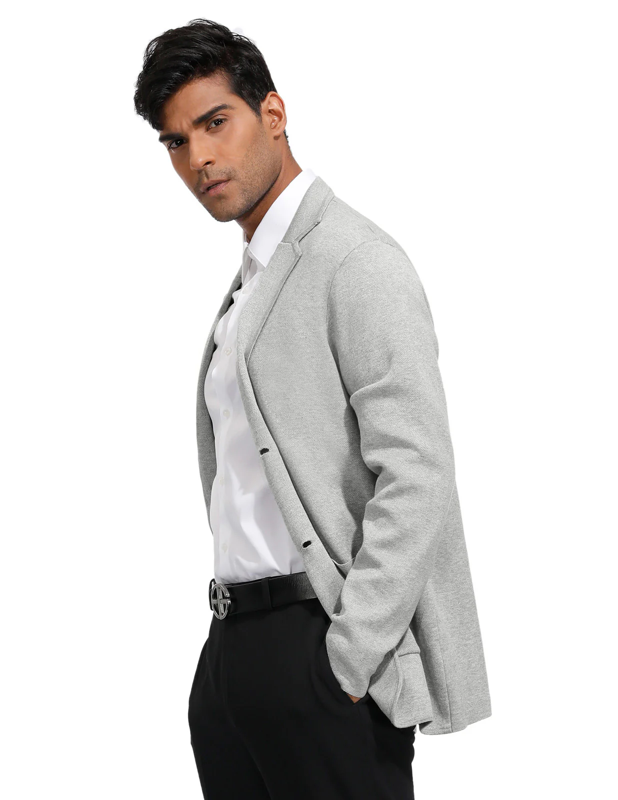 Men's Cardigan Sweater Shawl Collar Two Button Down Knit Blazer Jacket Knitwear - Image 11