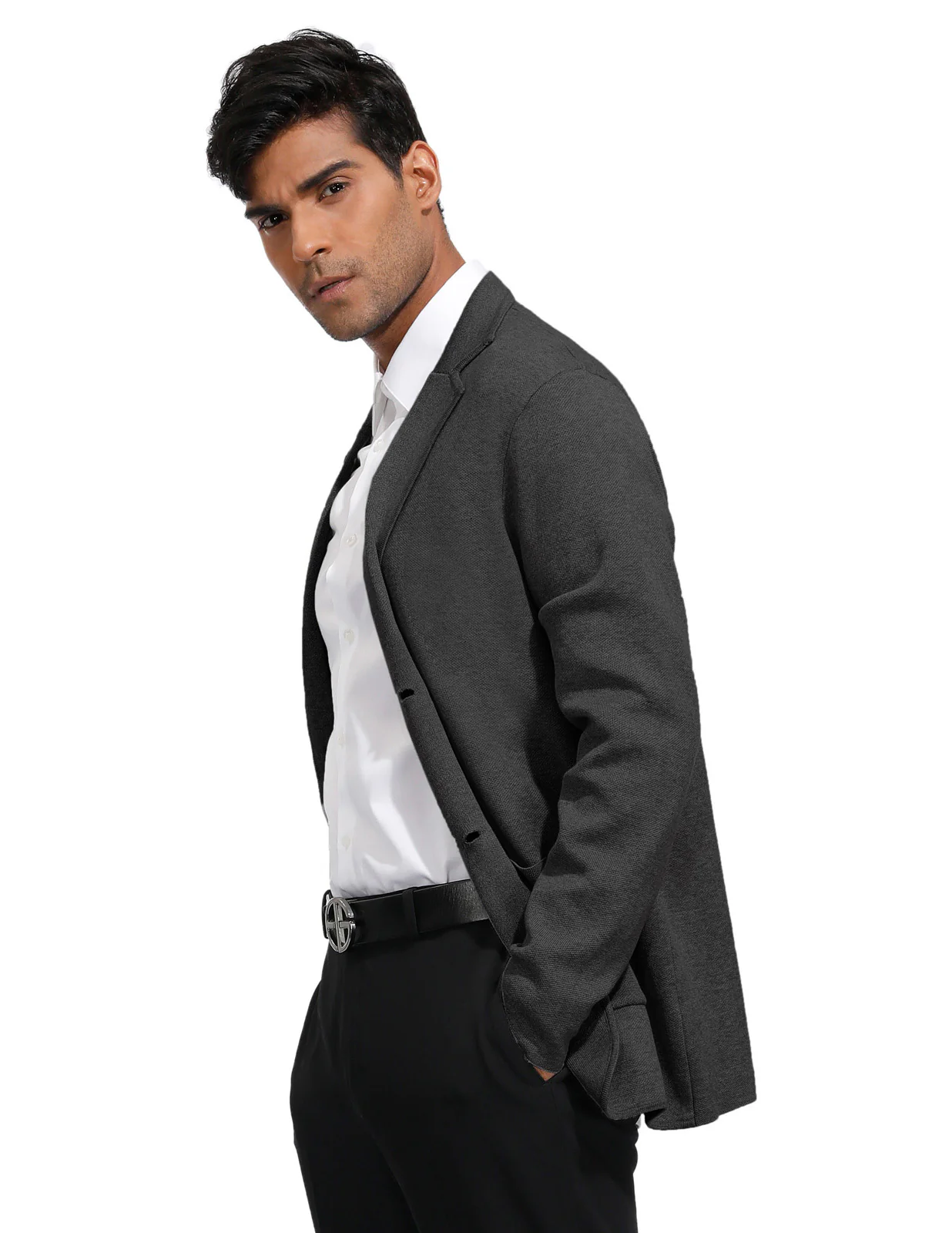 Men's Cardigan Sweater Shawl Collar Two Button Down Knit Blazer Jacket Knitwear - Image 15
