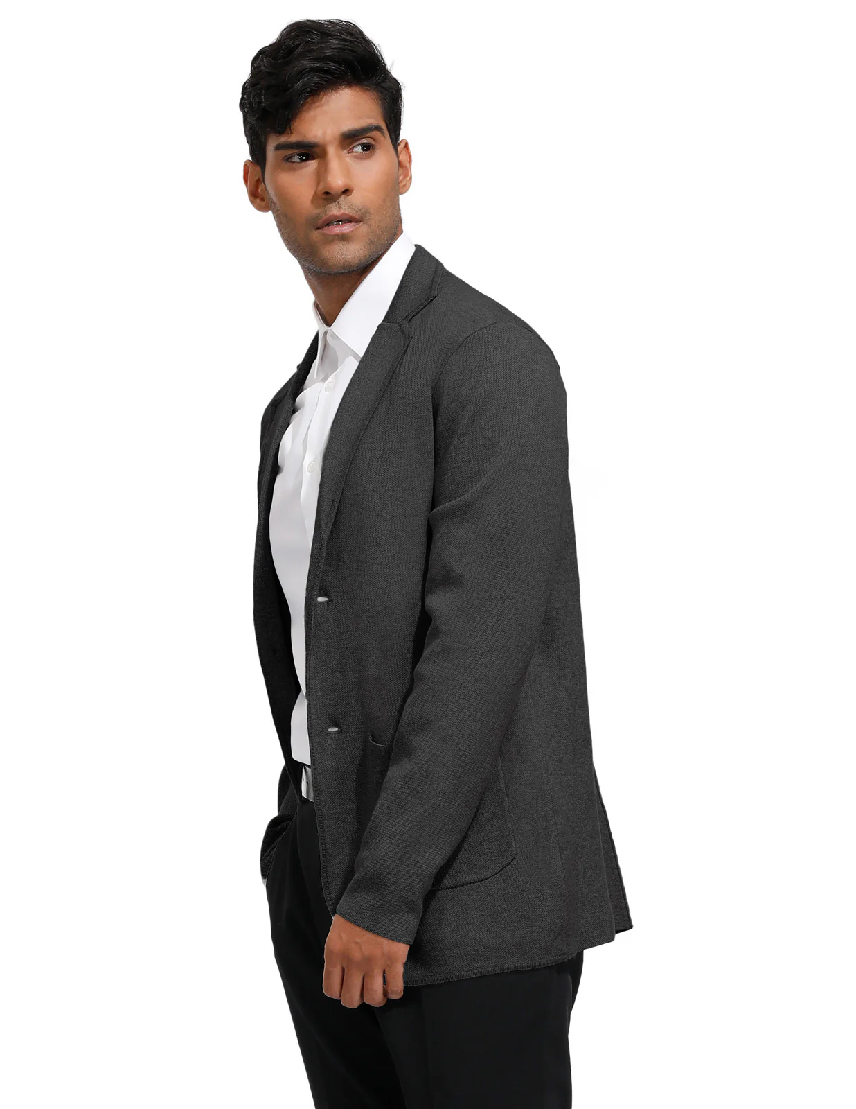 Men's Cardigan Sweater Shawl Collar Two Button Down Knit Blazer Jacket Knitwear - Image 16