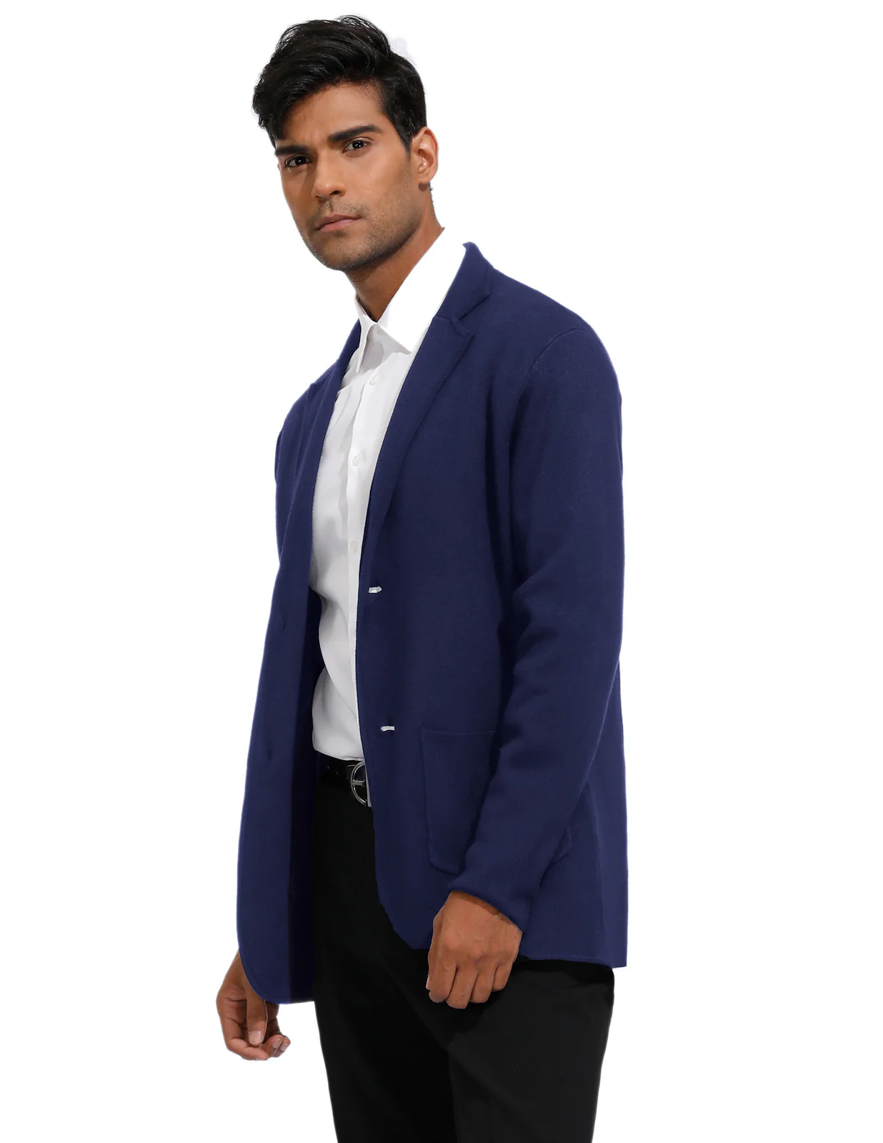 Men's Cardigan Sweater Shawl Collar Two Button Down Knit Blazer Jacket Knitwear - Image 20