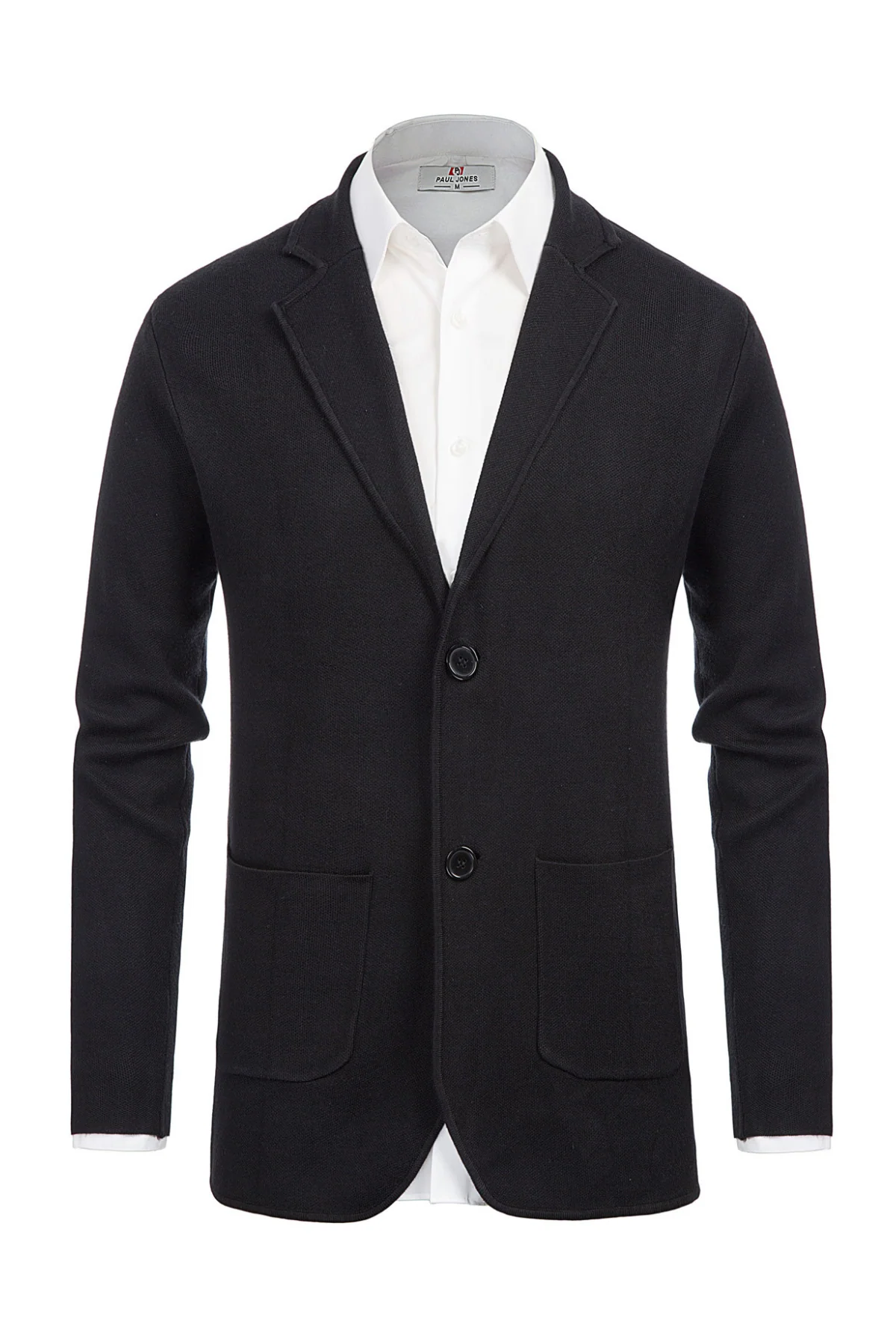 Men's Cardigan Sweater Shawl Collar Two Button Down Knit Blazer Jacket Knitwear - Image 22