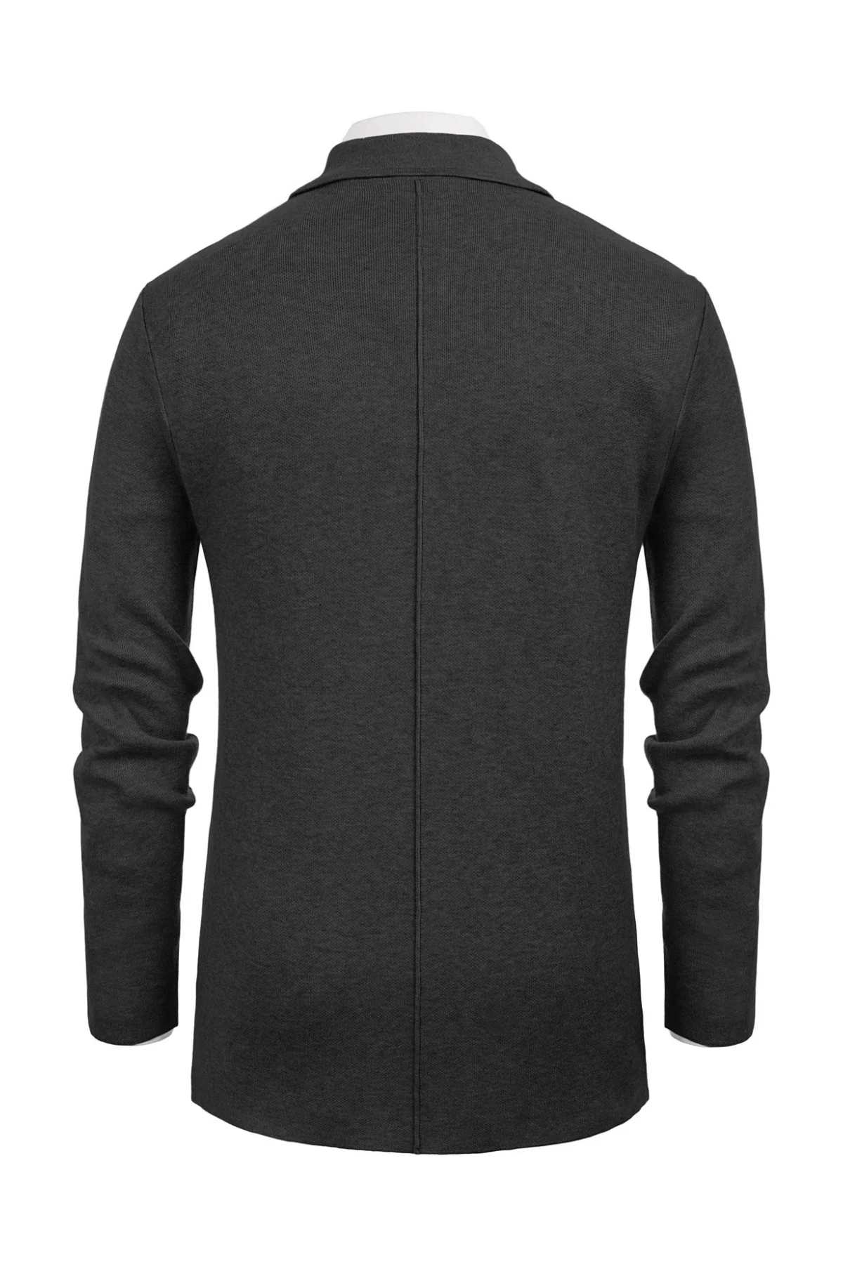 Men's Cardigan Sweater Shawl Collar Two Button Down Knit Blazer Jacket Knitwear - Image 23