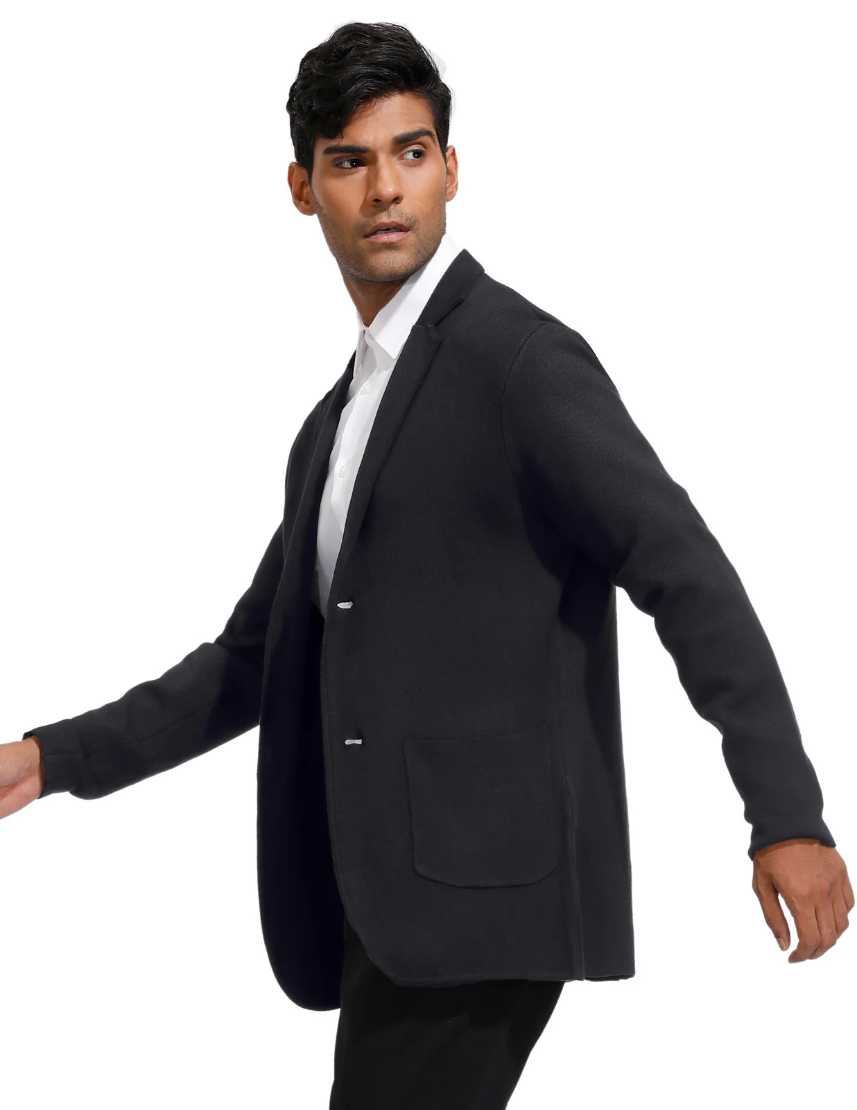 Men's Cardigan Sweater Shawl Collar Two Button Down Knit Blazer Jacket Knitwear - Image 24