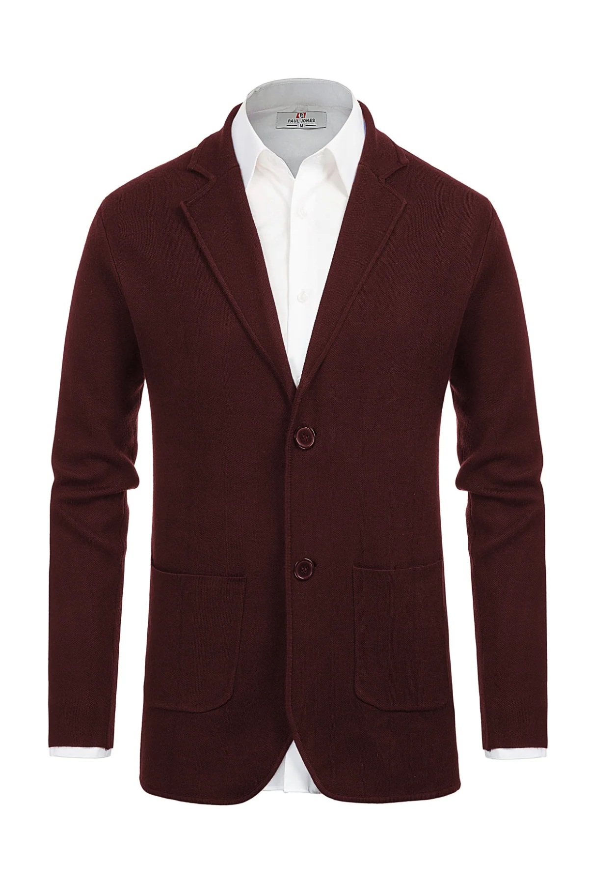 Men's Cardigan Sweater Shawl Collar Two Button Down Knit Blazer Jacket Knitwear - Image 32