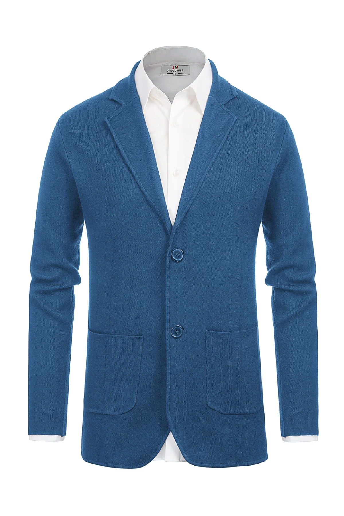 Men's Cardigan Sweater Shawl Collar Two Button Down Knit Blazer Jacket Knitwear - Image 37