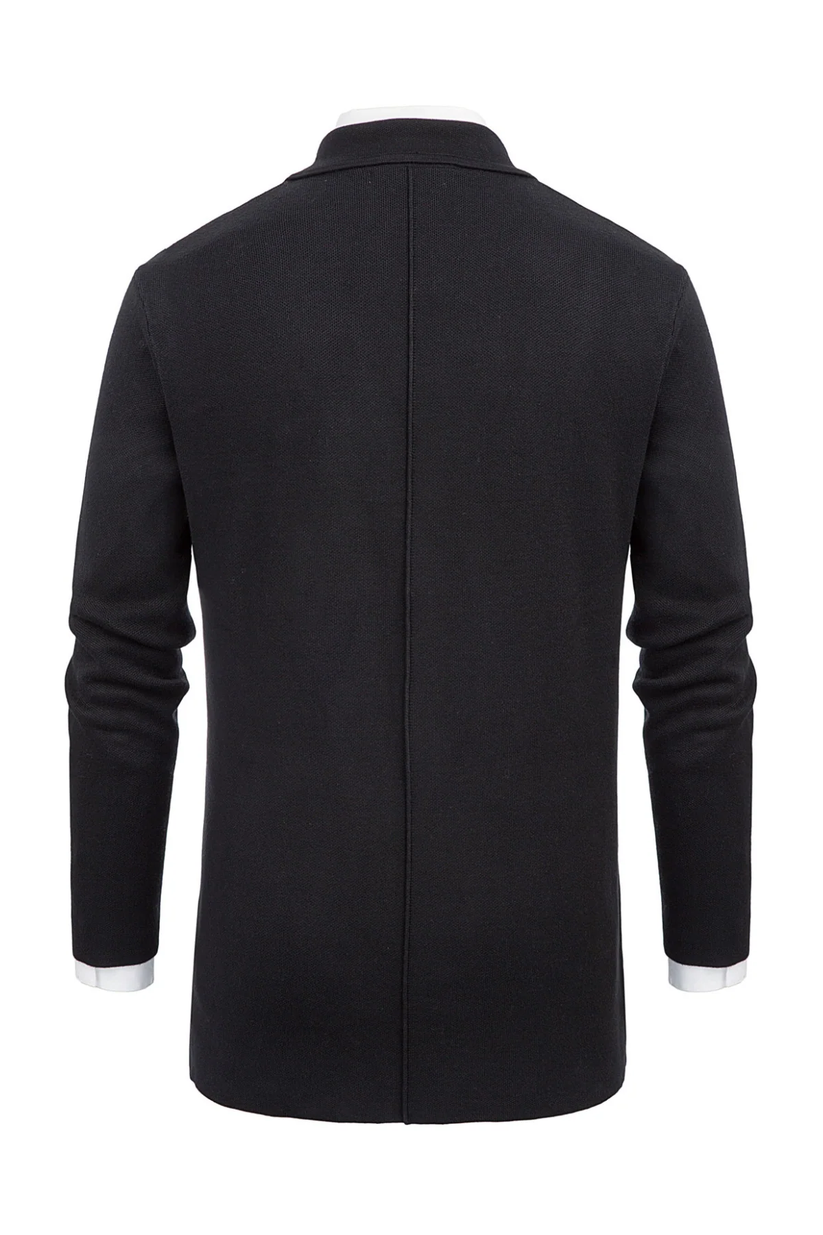Men's Cardigan Sweater Shawl Collar Two Button Down Knit Blazer Jacket Knitwear - Image 4