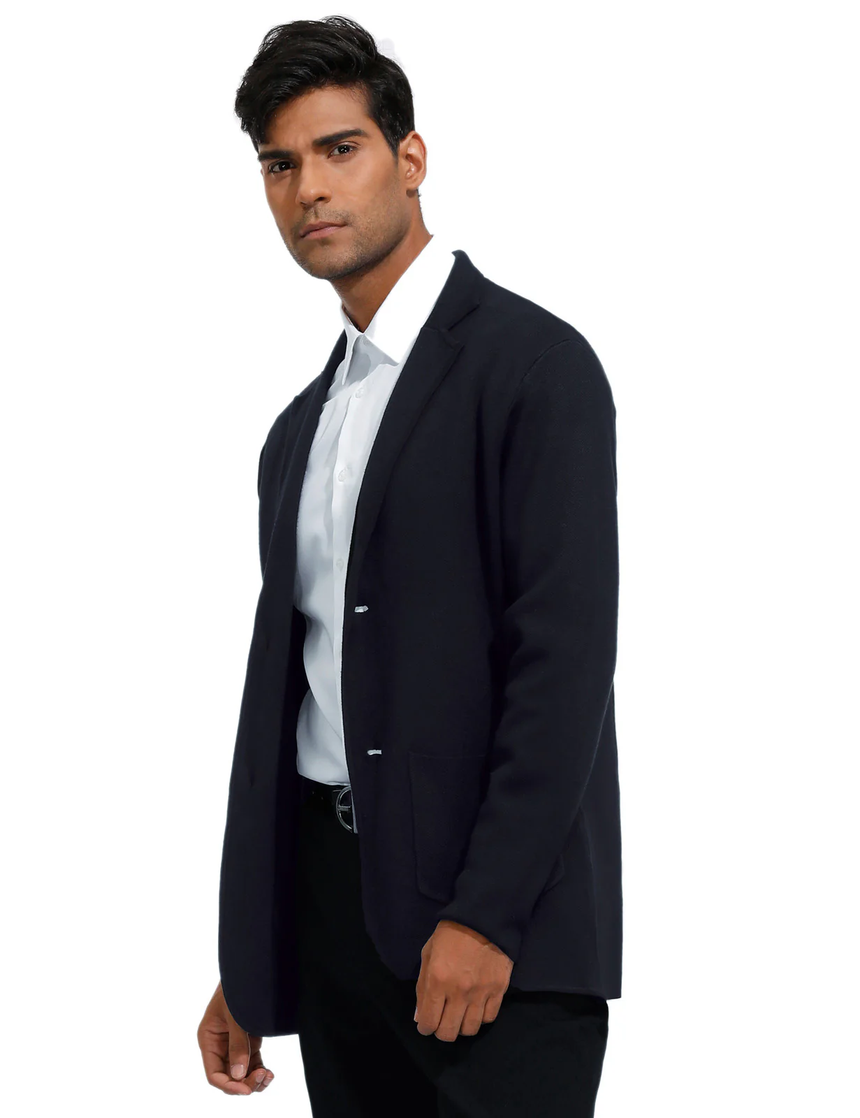 Men's Cardigan Sweater Shawl Collar Two Button Down Knit Blazer Jacket Knitwear - Image 6