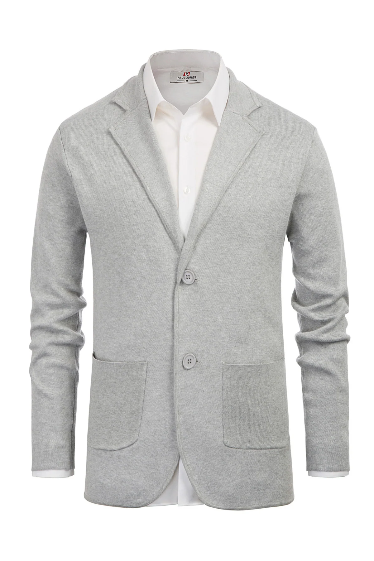 Men's Cardigan Sweater Shawl Collar Two Button Down Knit Blazer Jacket Knitwear - Image 7