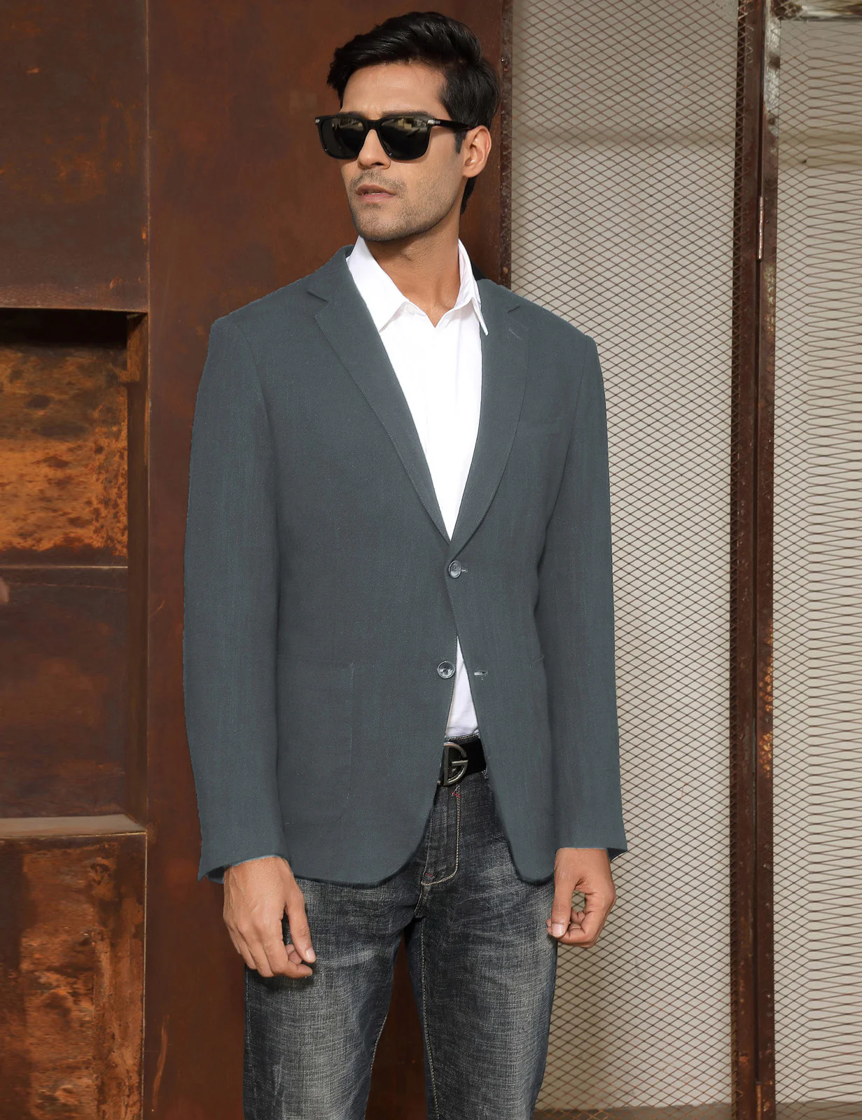 Men's Casual Slim Fit Linen Jacket Lightweight two Buttons Blazer Sport Coat - Image 11