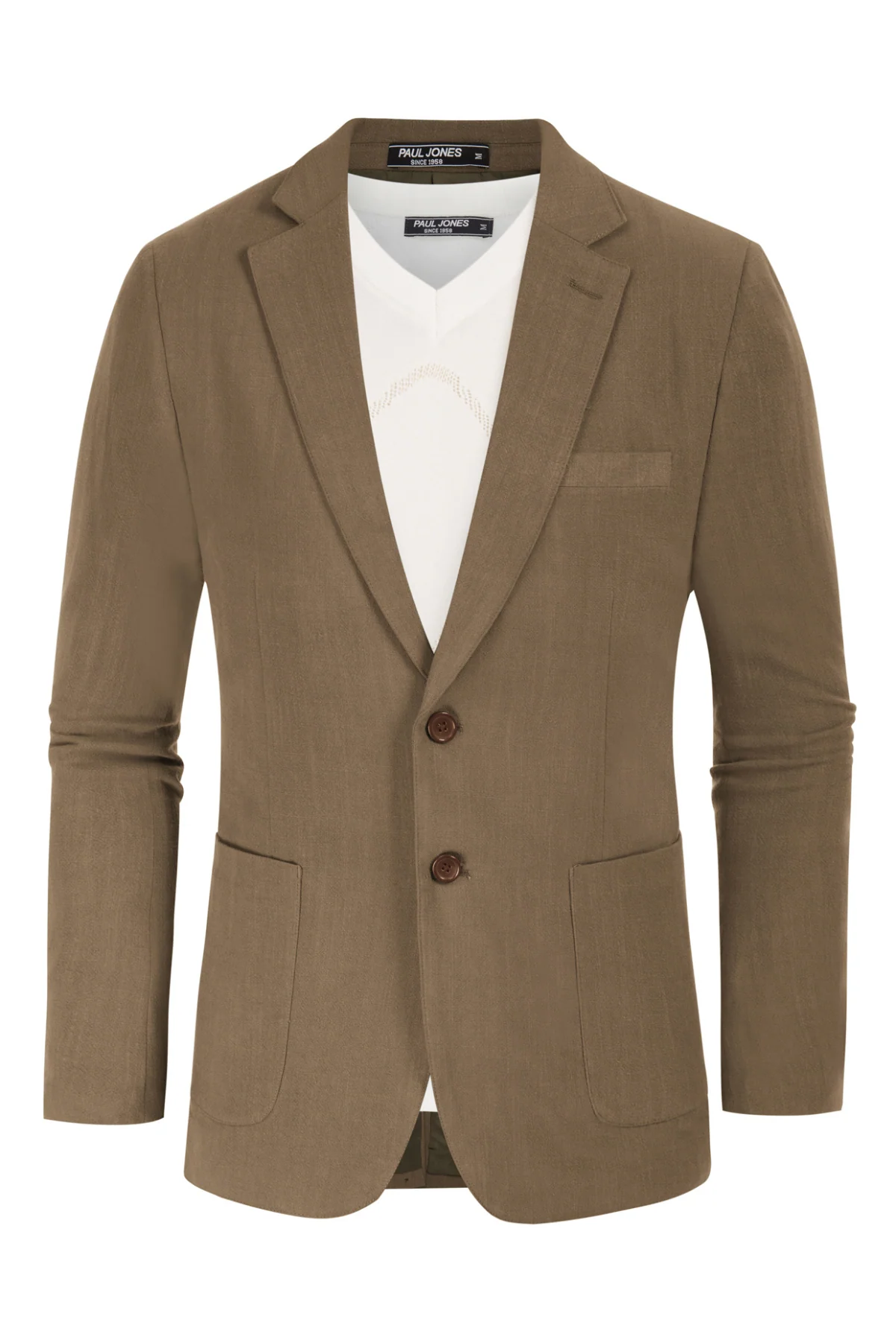 Men's Casual Slim Fit Linen Jacket Lightweight two Buttons Blazer Sport Coat - Image 23