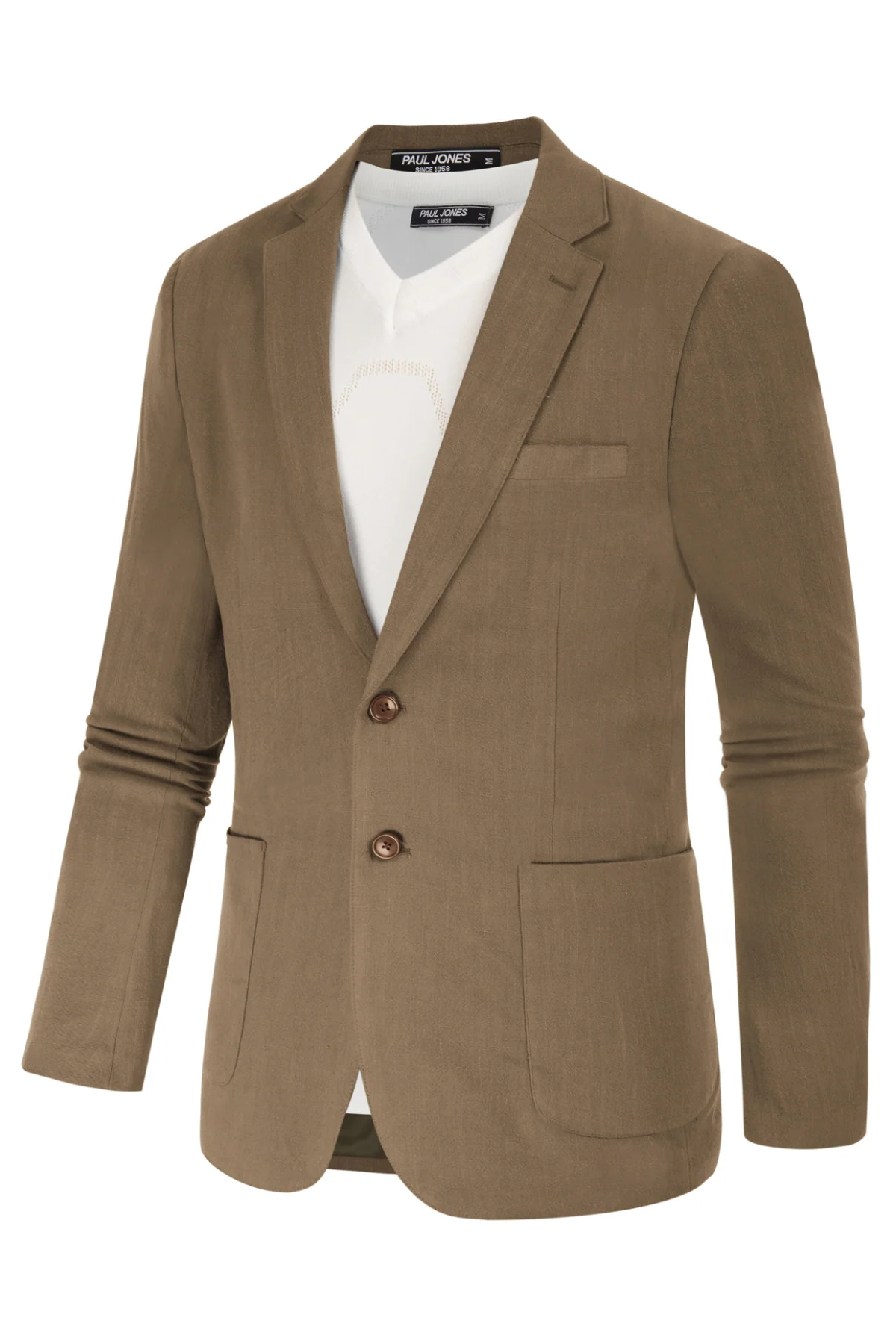 Men's Casual Slim Fit Linen Jacket Lightweight two Buttons Blazer Sport Coat - Image 24