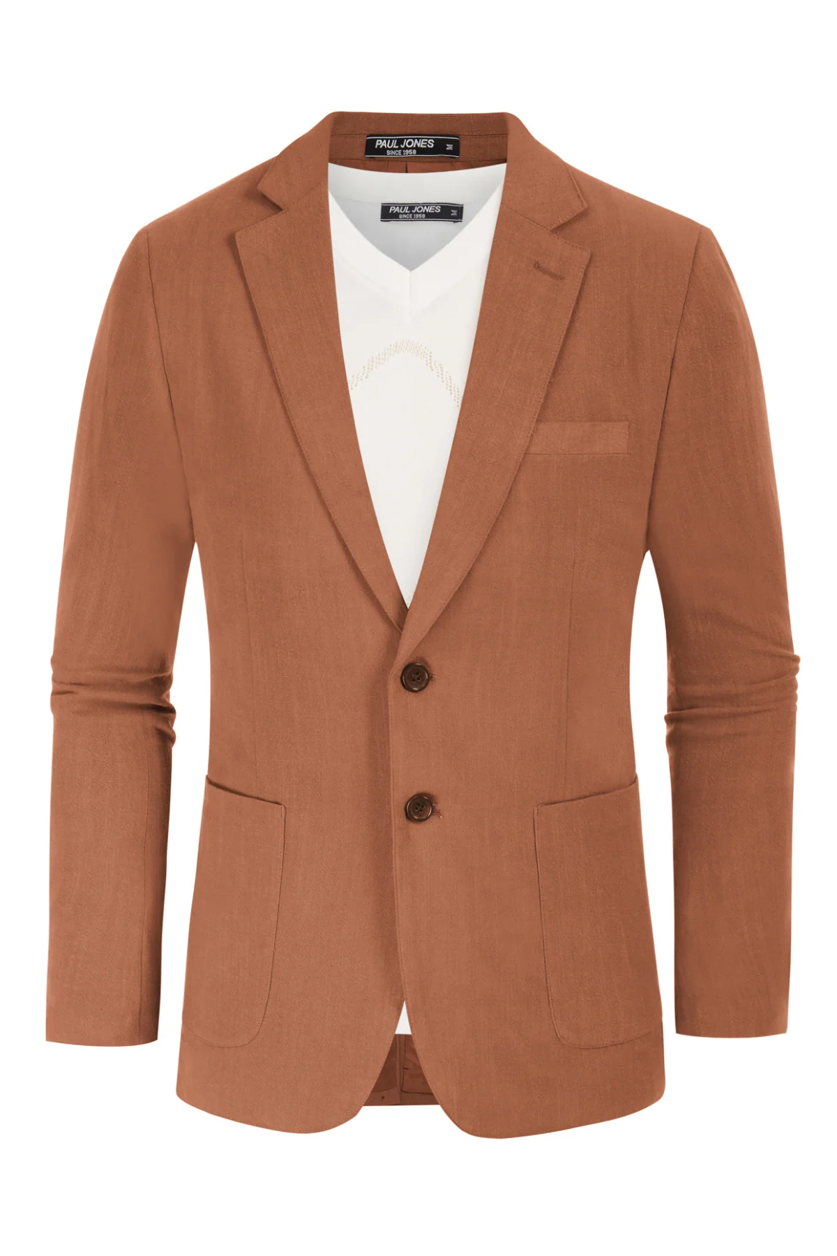 Men's Casual Slim Fit Linen Jacket Lightweight two Buttons Blazer Sport Coat - Image 28