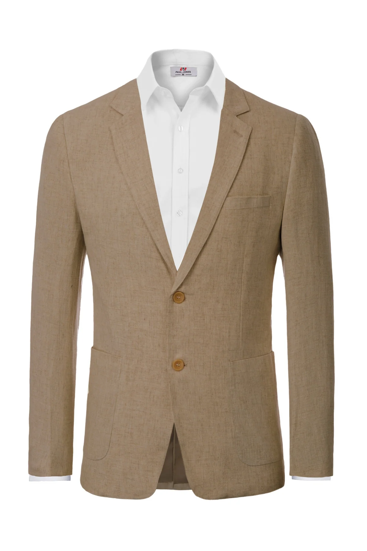 Men's Casual Slim Fit Linen Jacket Lightweight two Buttons Blazer Sport Coat - Image 3
