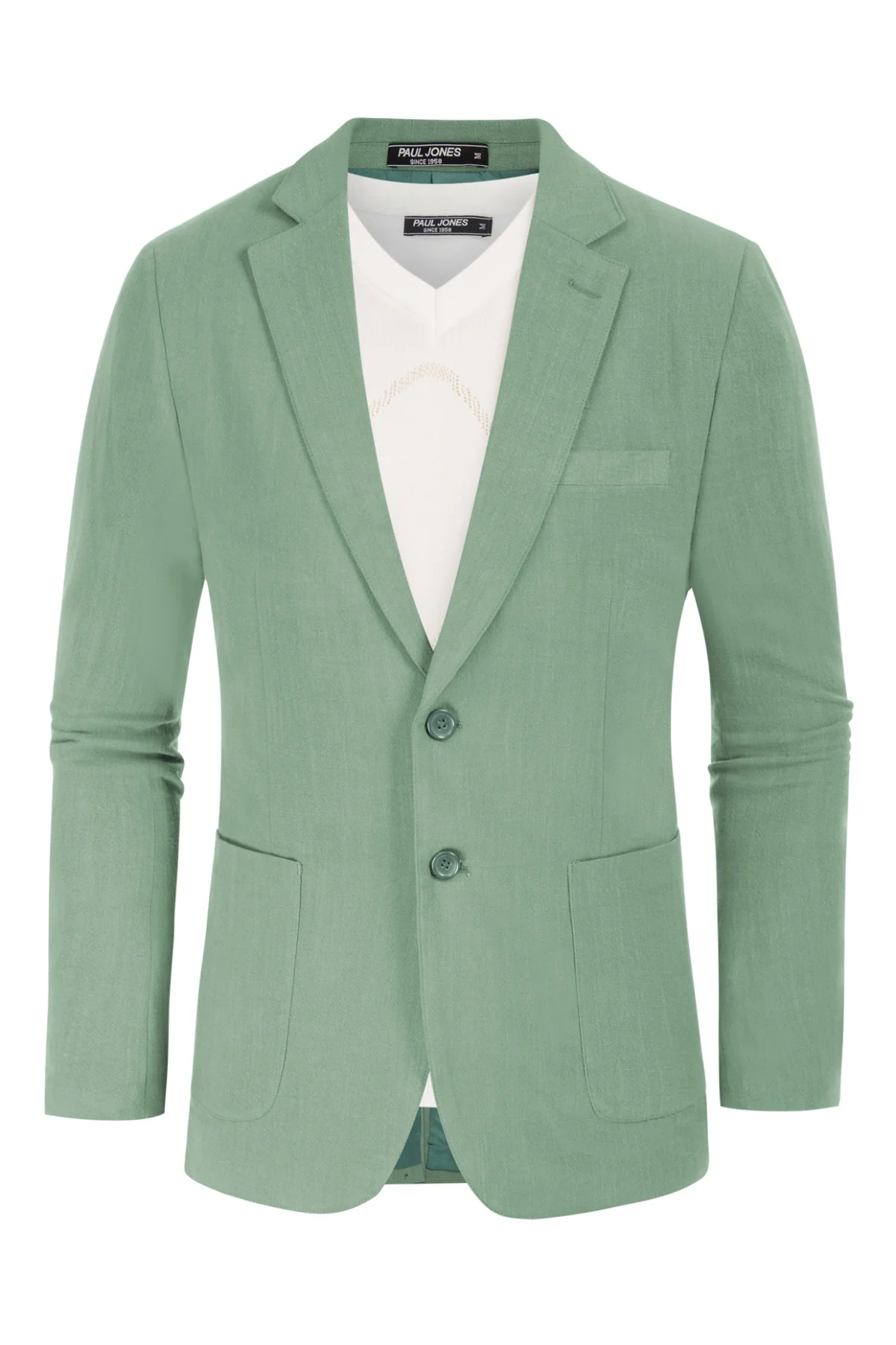 Men's Casual Slim Fit Linen Jacket Lightweight two Buttons Blazer Sport Coat - Image 34
