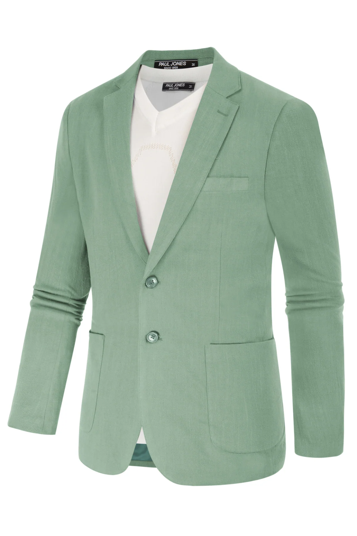 Men's Casual Slim Fit Linen Jacket Lightweight two Buttons Blazer Sport Coat - Image 35