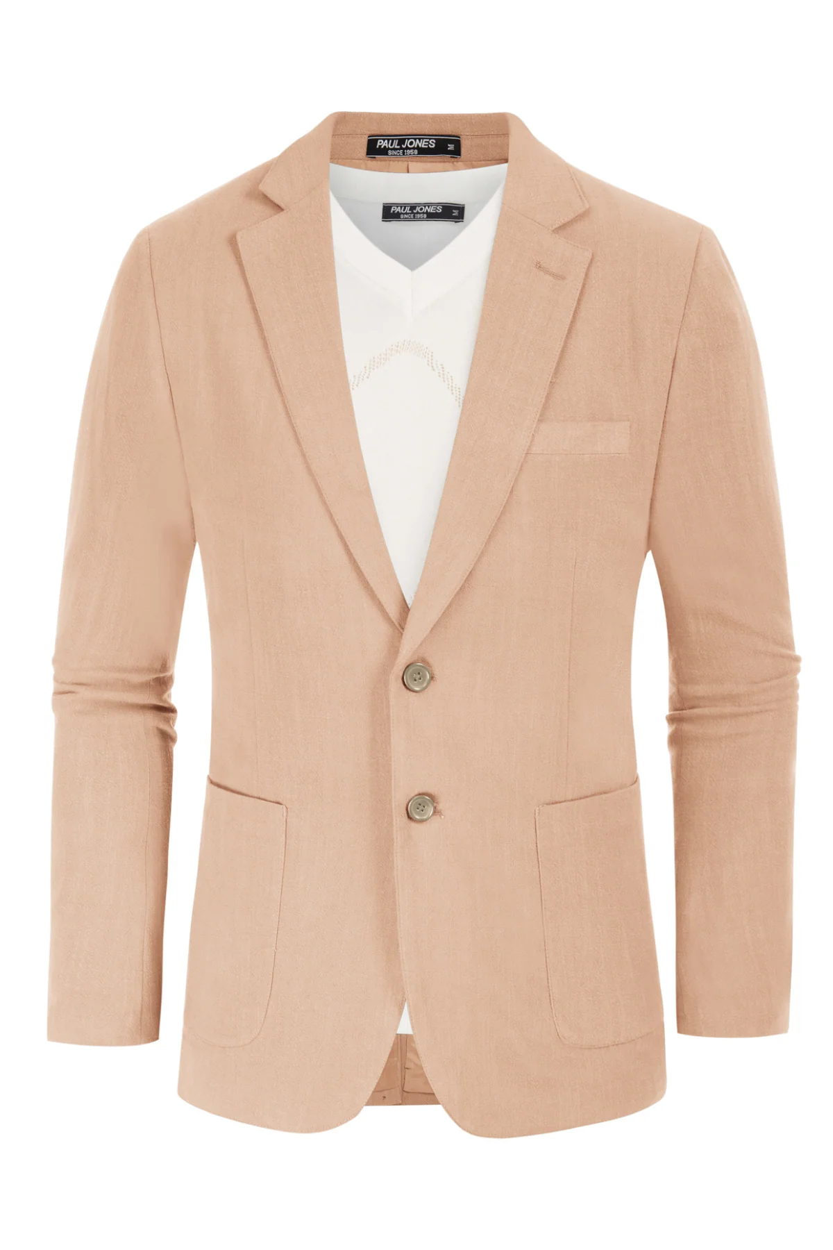 Men's Casual Slim Fit Linen Jacket Lightweight two Buttons Blazer Sport Coat - Image 38