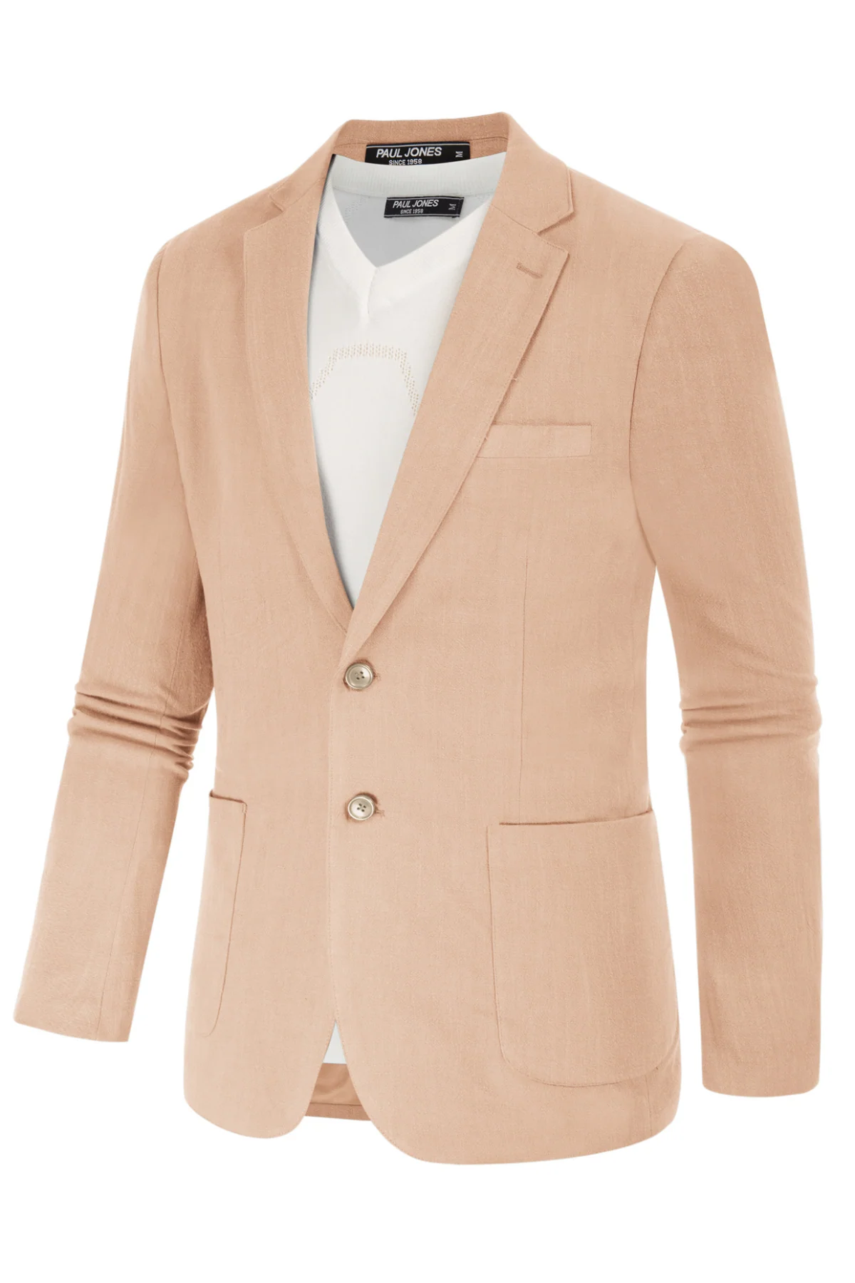 Men's Casual Slim Fit Linen Jacket Lightweight two Buttons Blazer Sport Coat - Image 39
