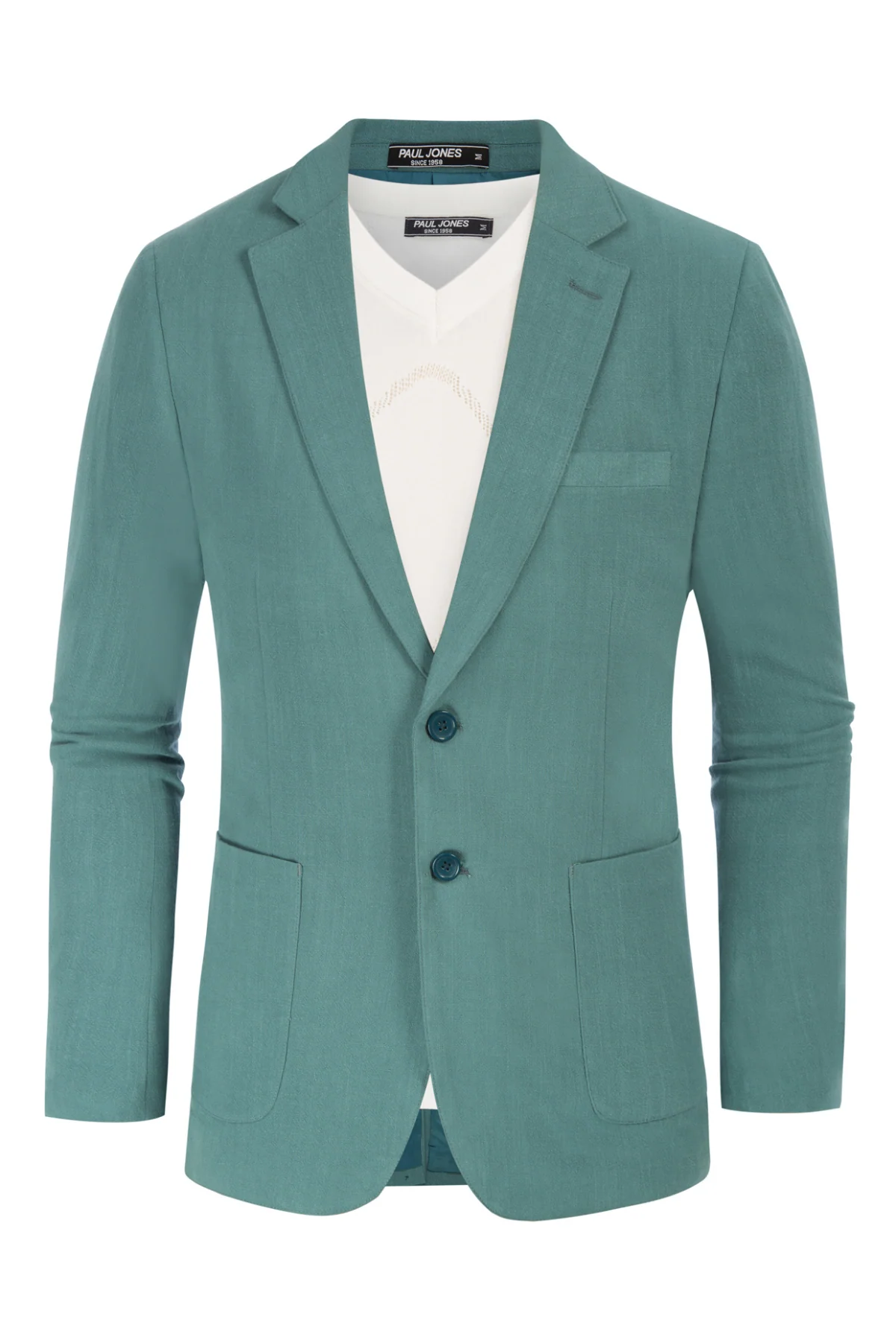 Men's Casual Slim Fit Linen Jacket Lightweight two Buttons Blazer Sport Coat - Image 43