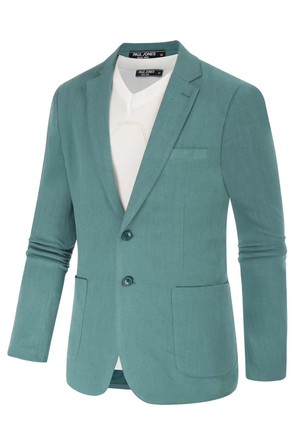 Men's Casual Slim Fit Linen Jacket Lightweight two Buttons Blazer Sport Coat - Image 44