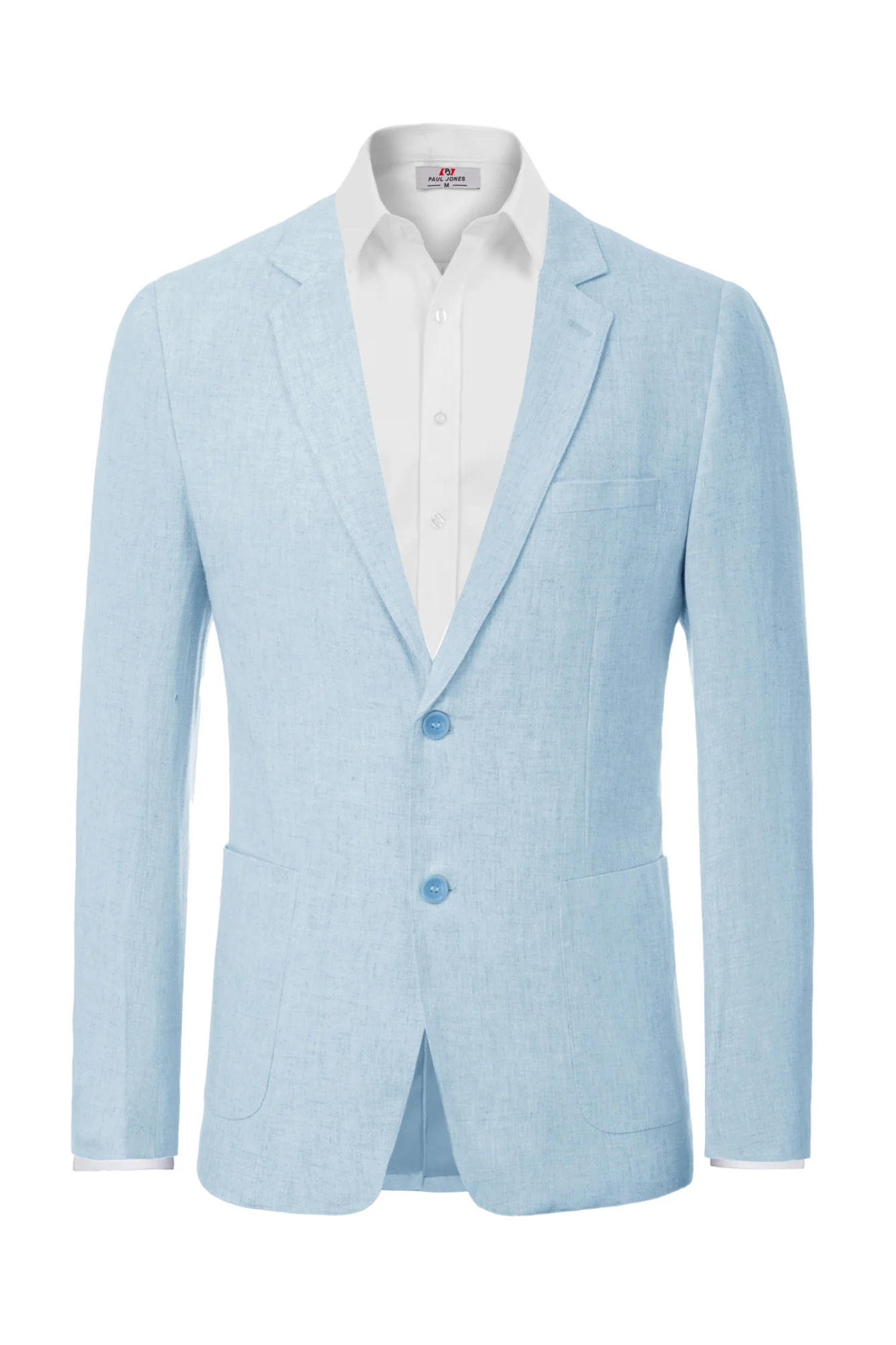 Men's Casual Slim Fit Linen Jacket Lightweight two Buttons Blazer Sport Coat - Image 54