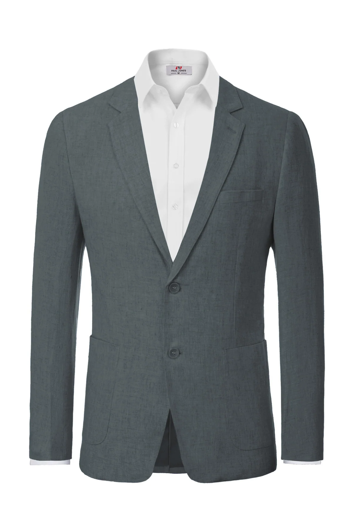 Men's Casual Slim Fit Linen Jacket Lightweight two Buttons Blazer Sport Coat - Image 8