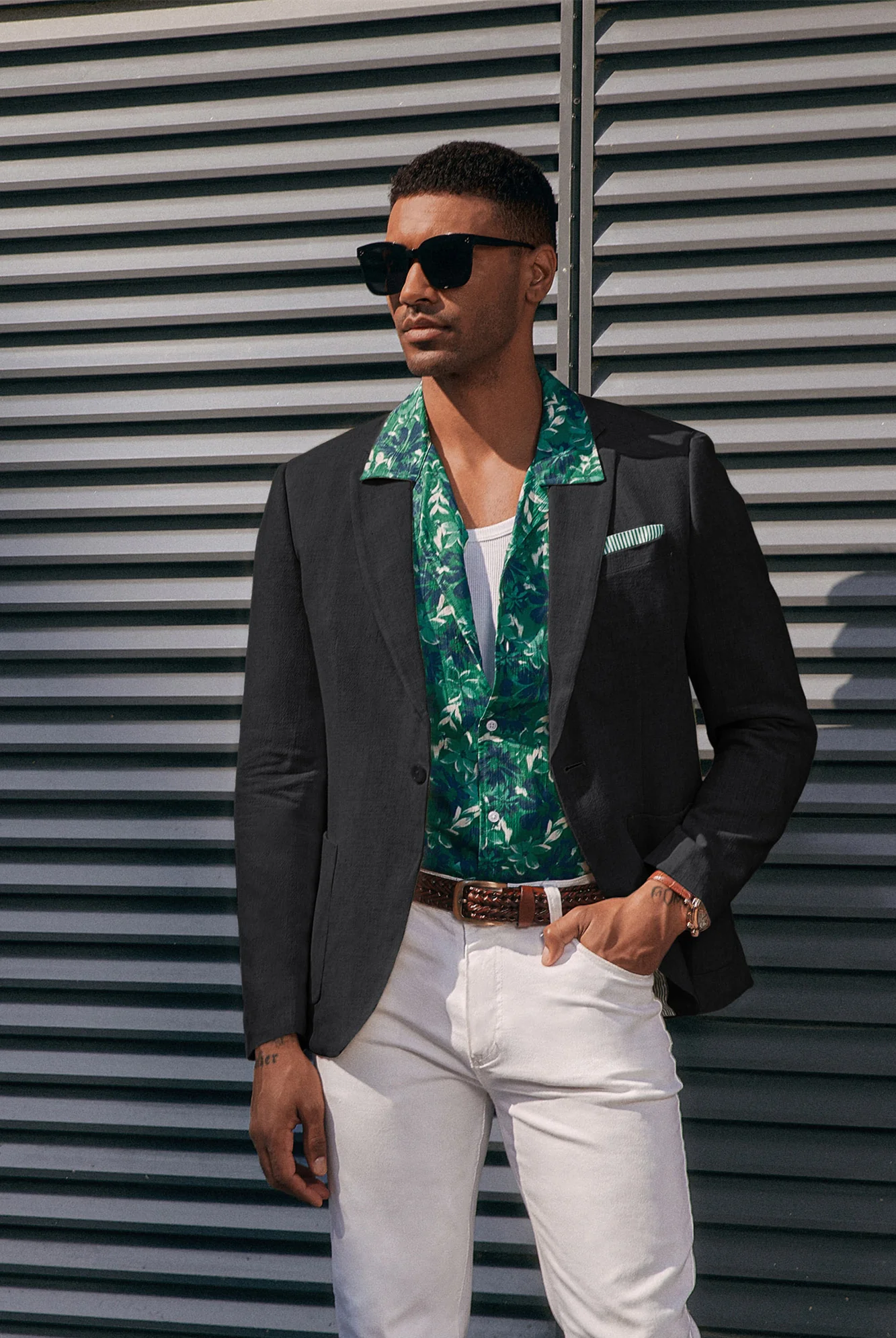 Men's Casual Slim Fit Linen Jacket Lightweight Two Buttons Blazer Sporty Slim Fit Leisure Blazer - Image 10
