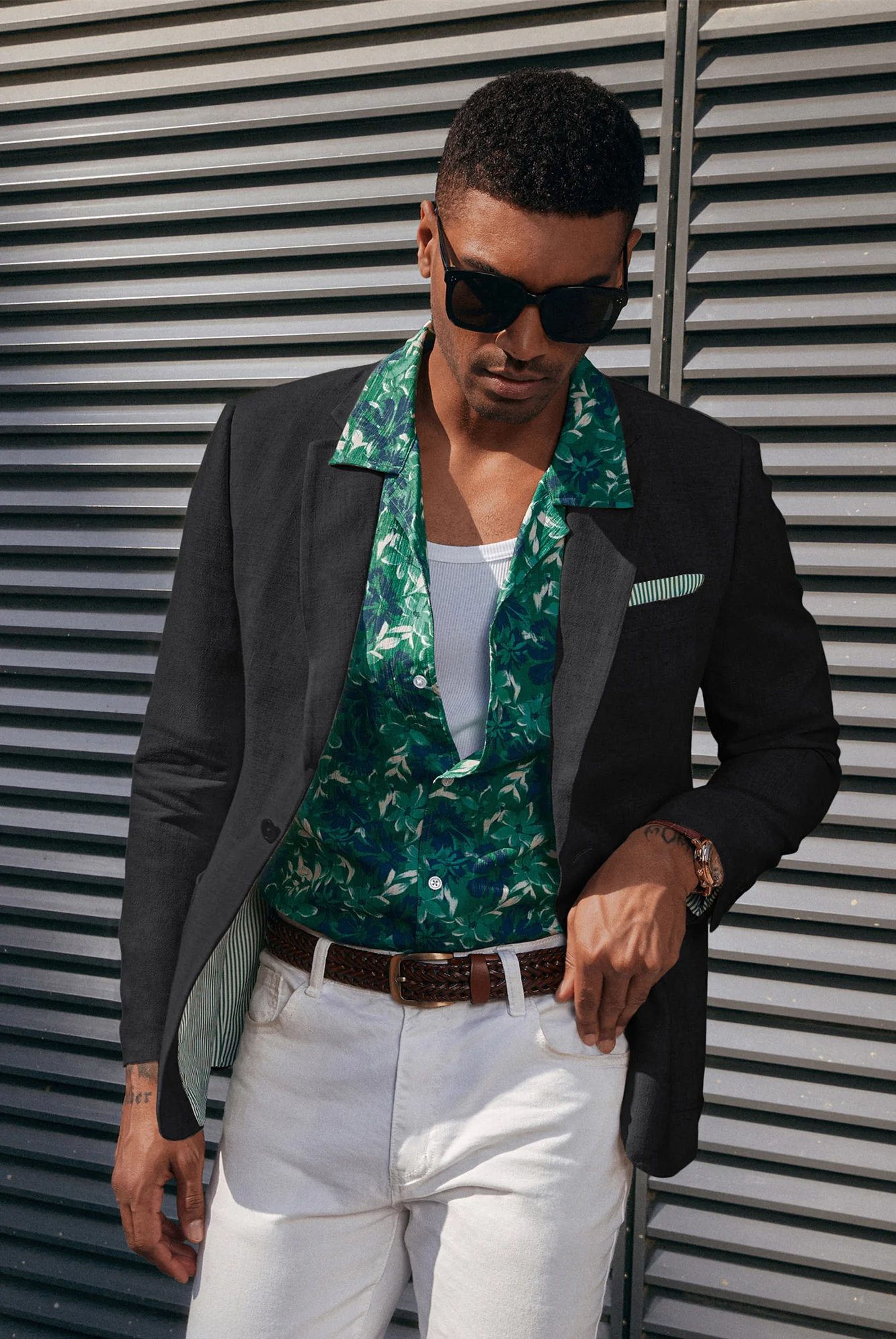 Men's Casual Slim Fit Linen Jacket Lightweight Two Buttons Blazer Sporty Slim Fit Leisure Blazer - Image 12