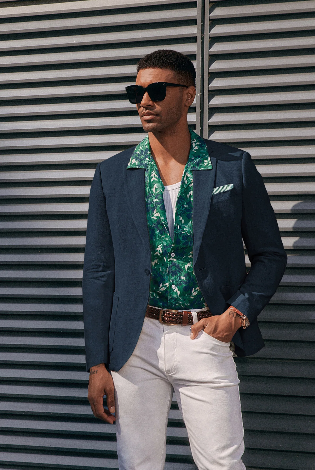 Men's Casual Slim Fit Linen Jacket Lightweight Two Buttons Blazer Sporty Slim Fit Leisure Blazer - Image 15