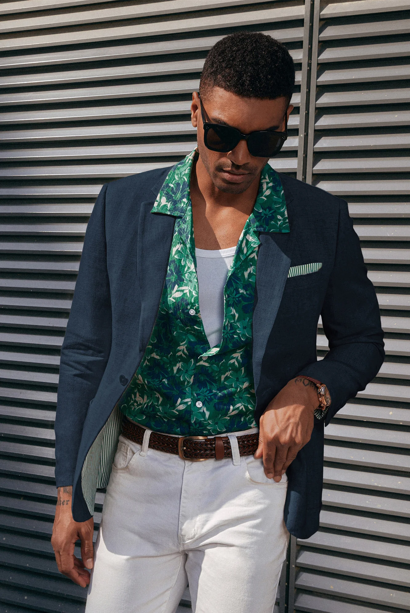 Men's Casual Slim Fit Linen Jacket Lightweight Two Buttons Blazer Sporty Slim Fit Leisure Blazer - Image 17
