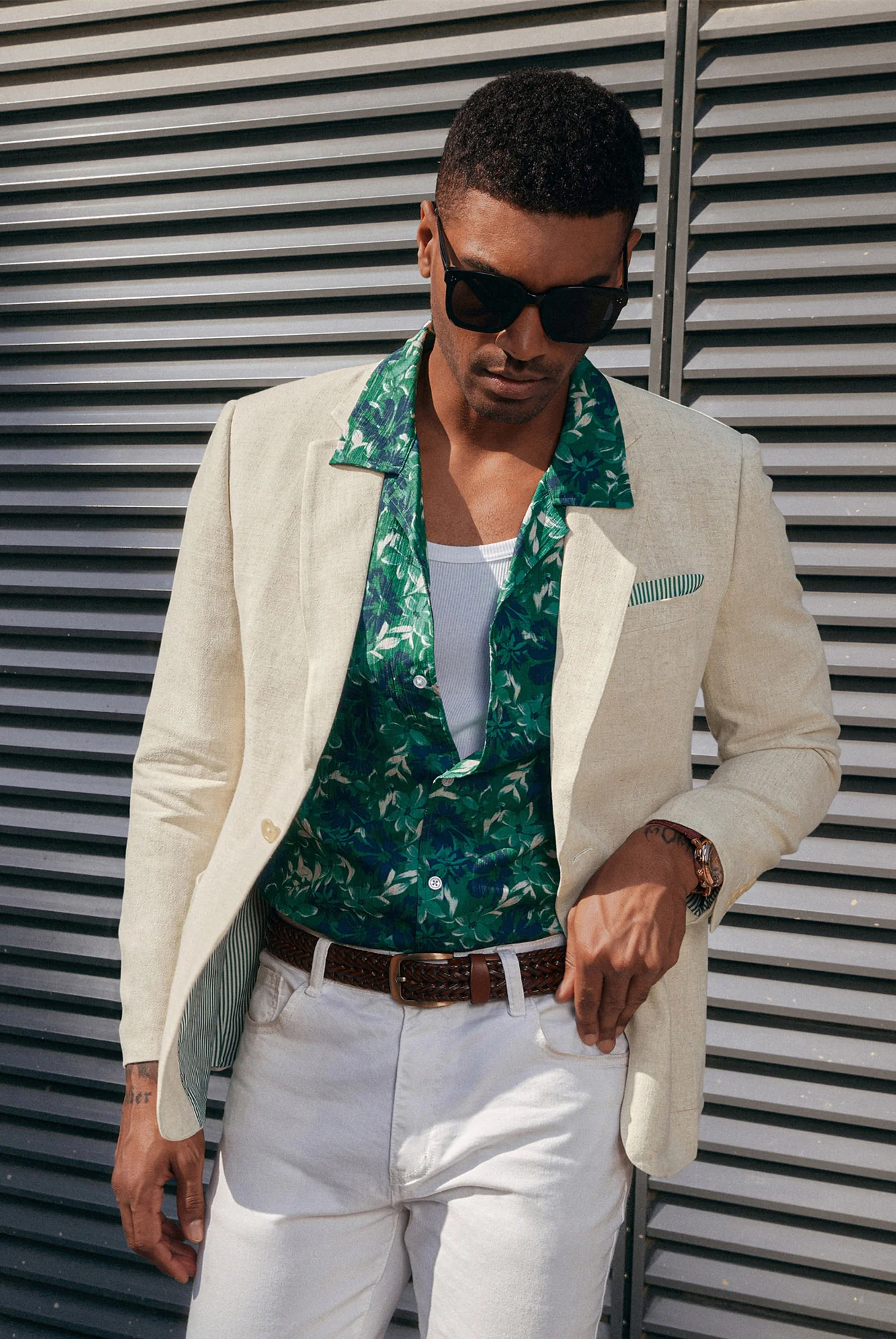 Men's Casual Slim Fit Linen Jacket Lightweight Two Buttons Blazer Sporty Slim Fit Leisure Blazer - Image 6