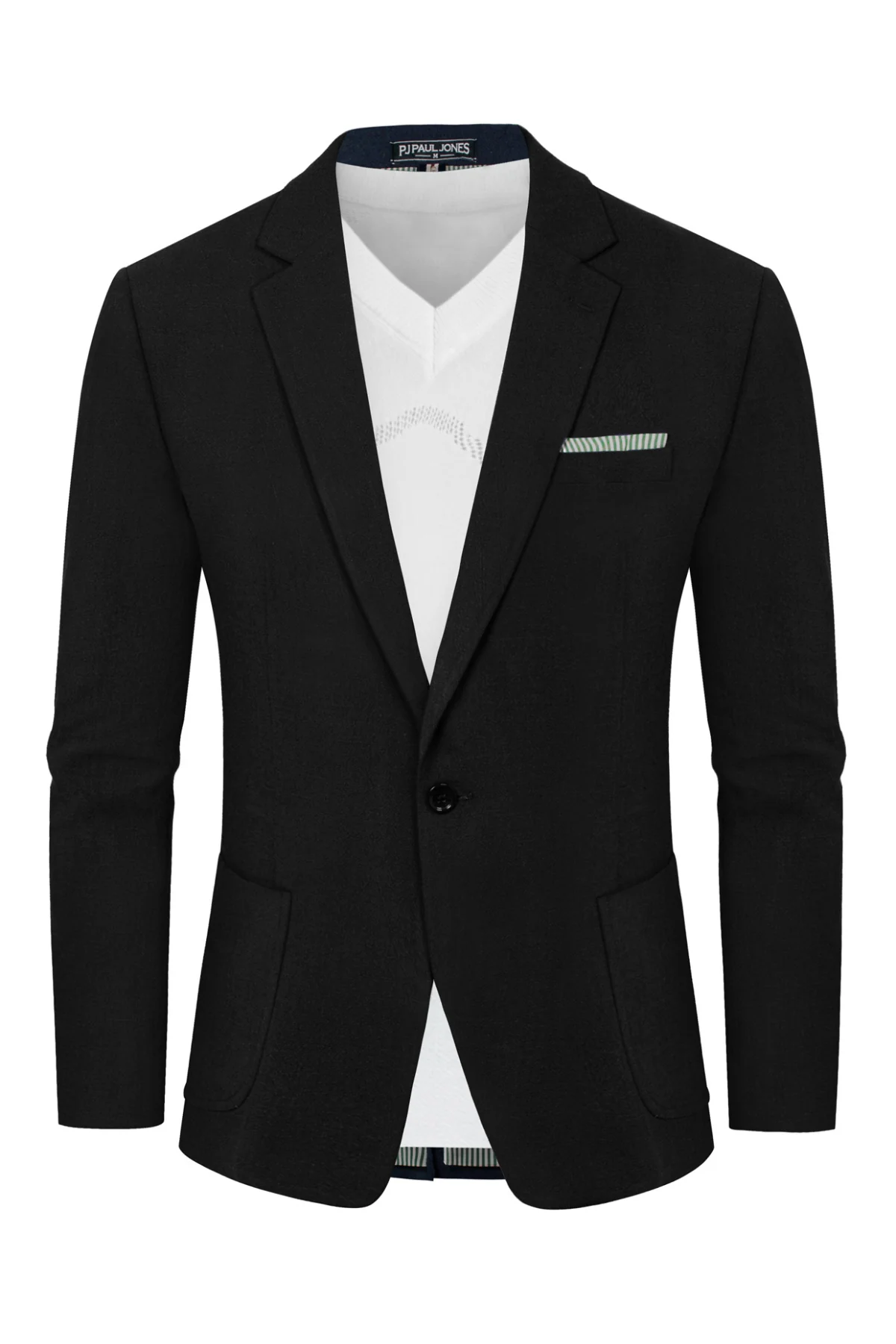 Men's Casual Slim Fit Linen Jacket Lightweight Two Buttons Blazer Sporty Slim Fit Leisure Blazer - Image 8